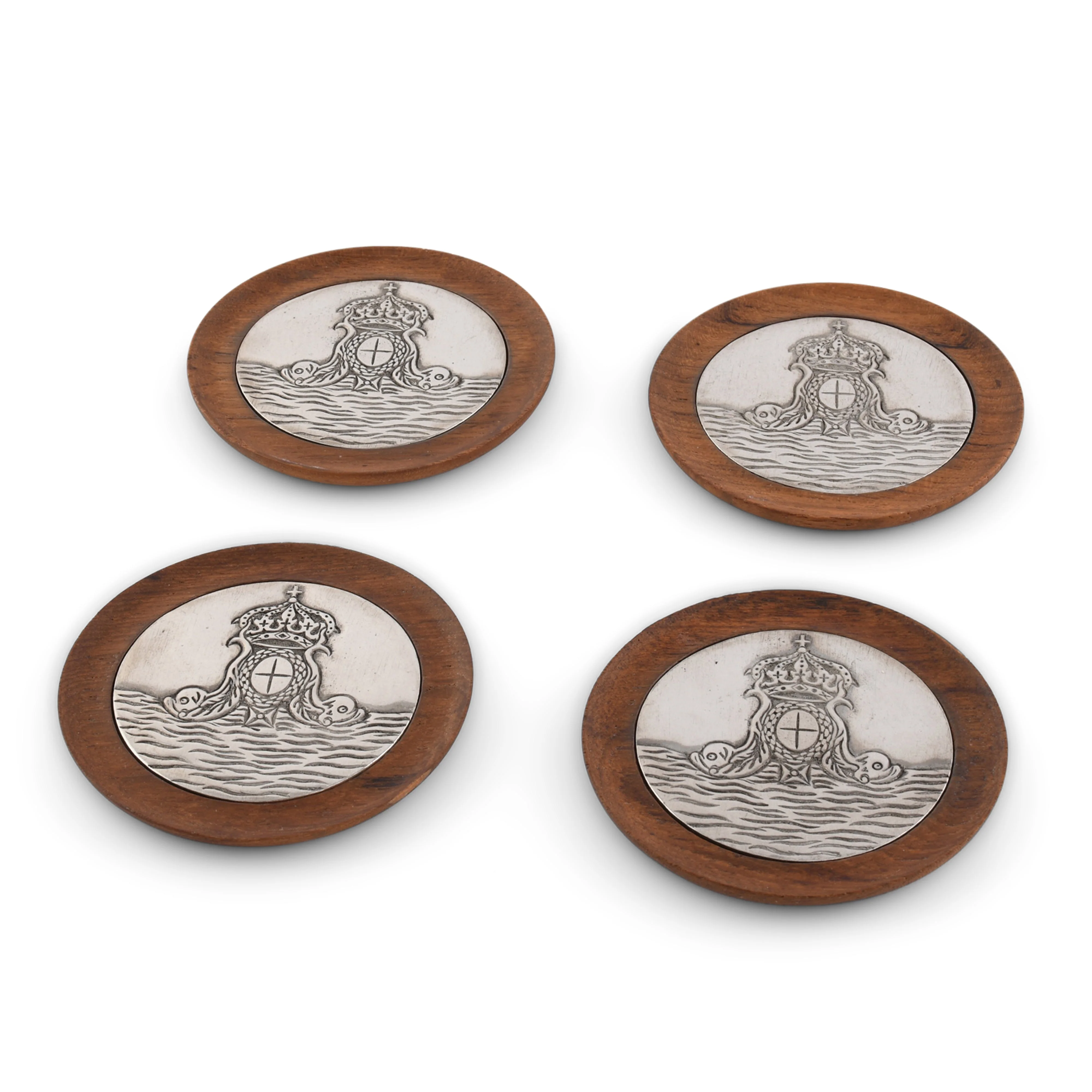 Vagabond House Ocean Crest Wood Drinking Glass Coasters - Set of 4 - Image 2