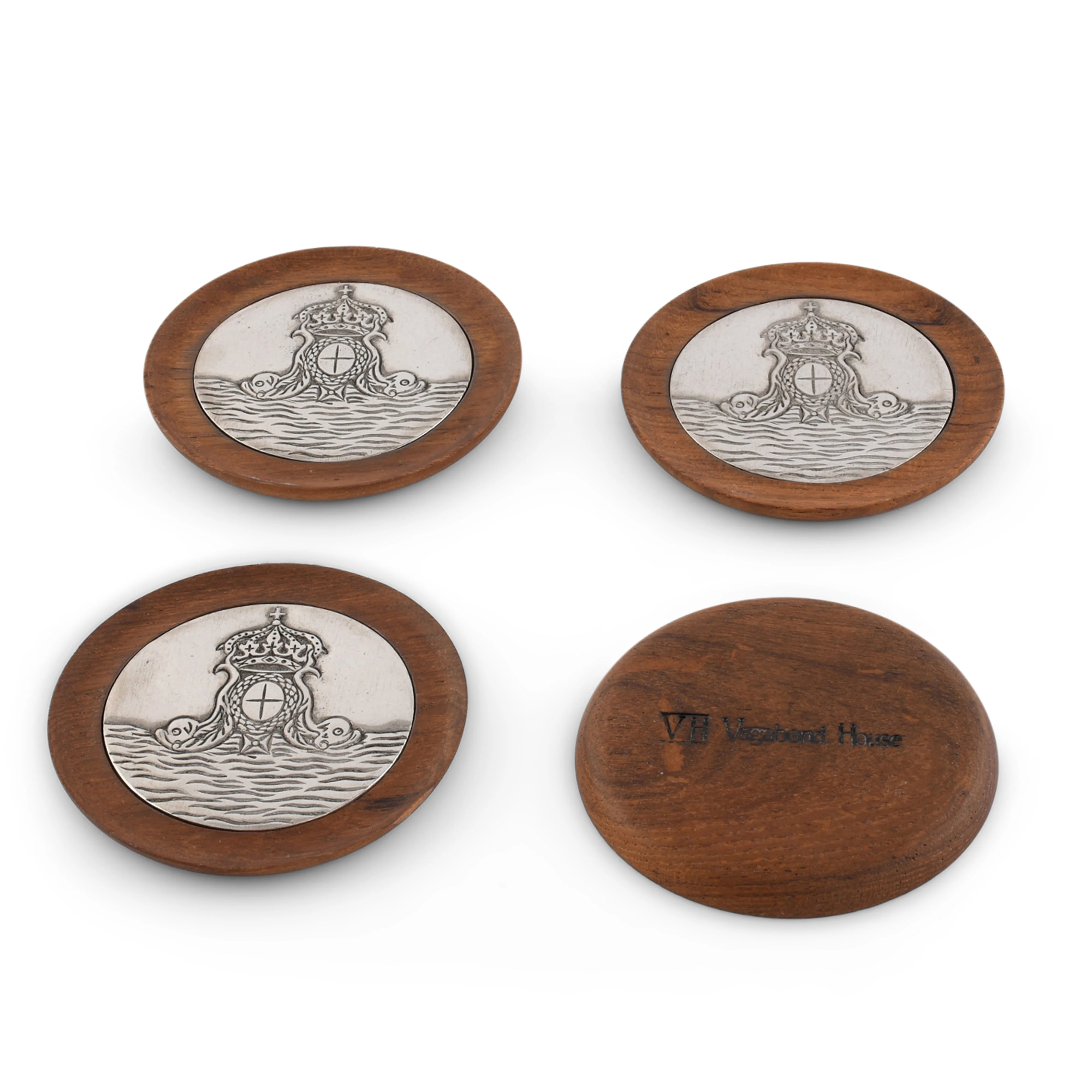 Vagabond House Ocean Crest Wood Drinking Glass Coasters - Set of 4 - Image 7