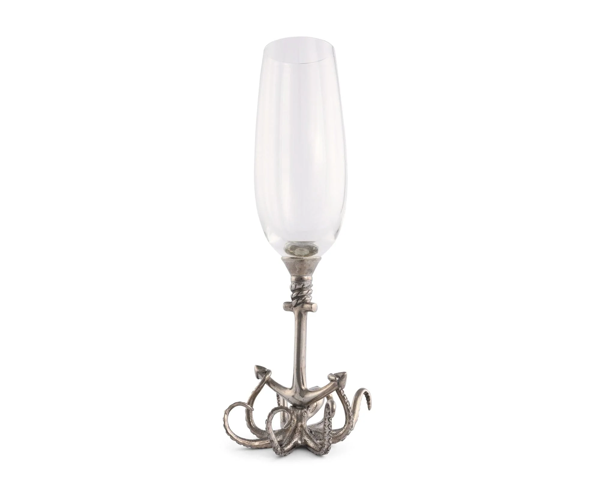 Vagabond House Octopus Pewter Stem Champagne Flute - Image 3