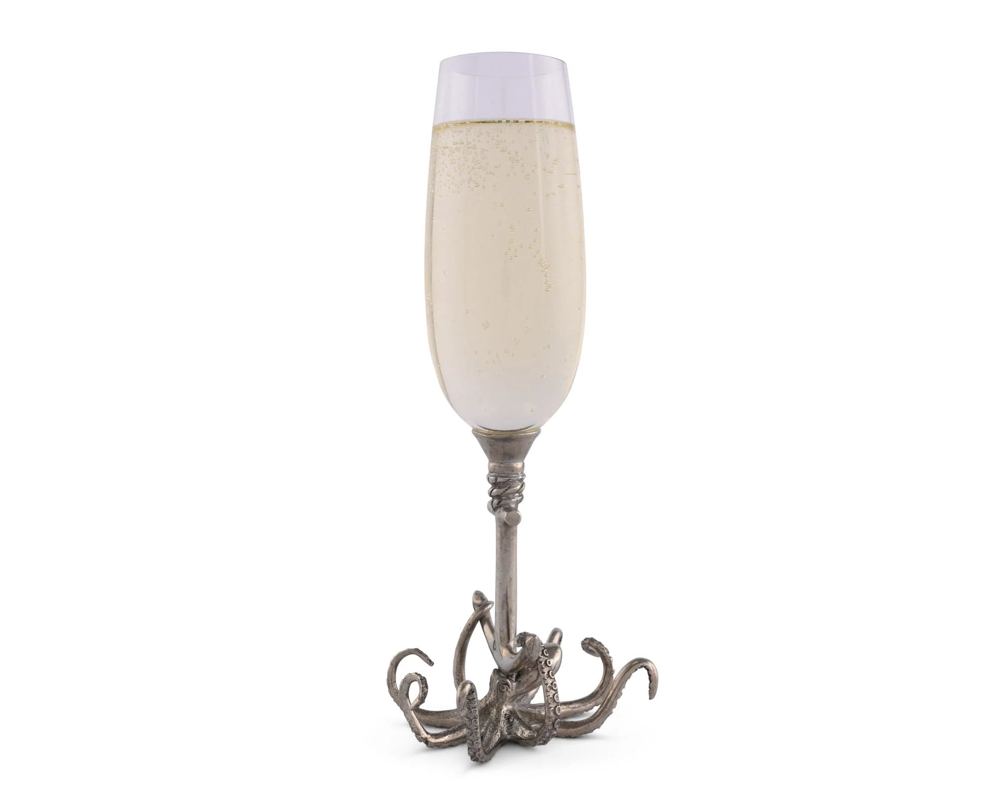 Vagabond House Octopus Pewter Stem Champagne Flute - Image 4