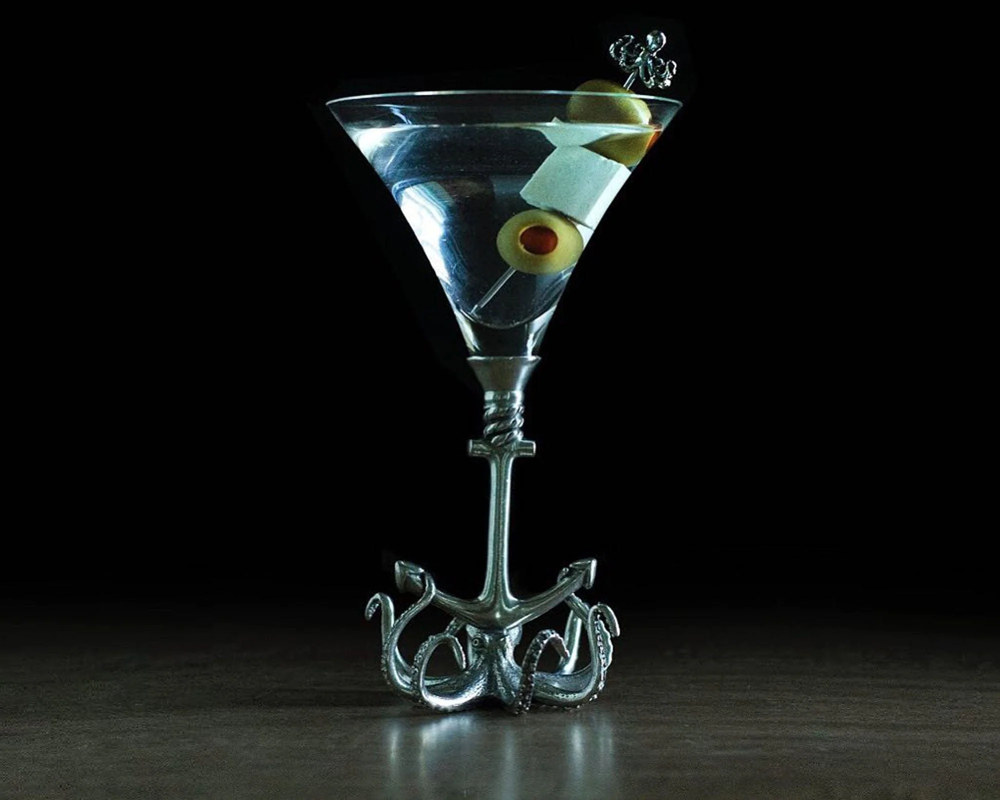 Vagabond House Octopus Pewter Stem Cocktail Glass - Image 2