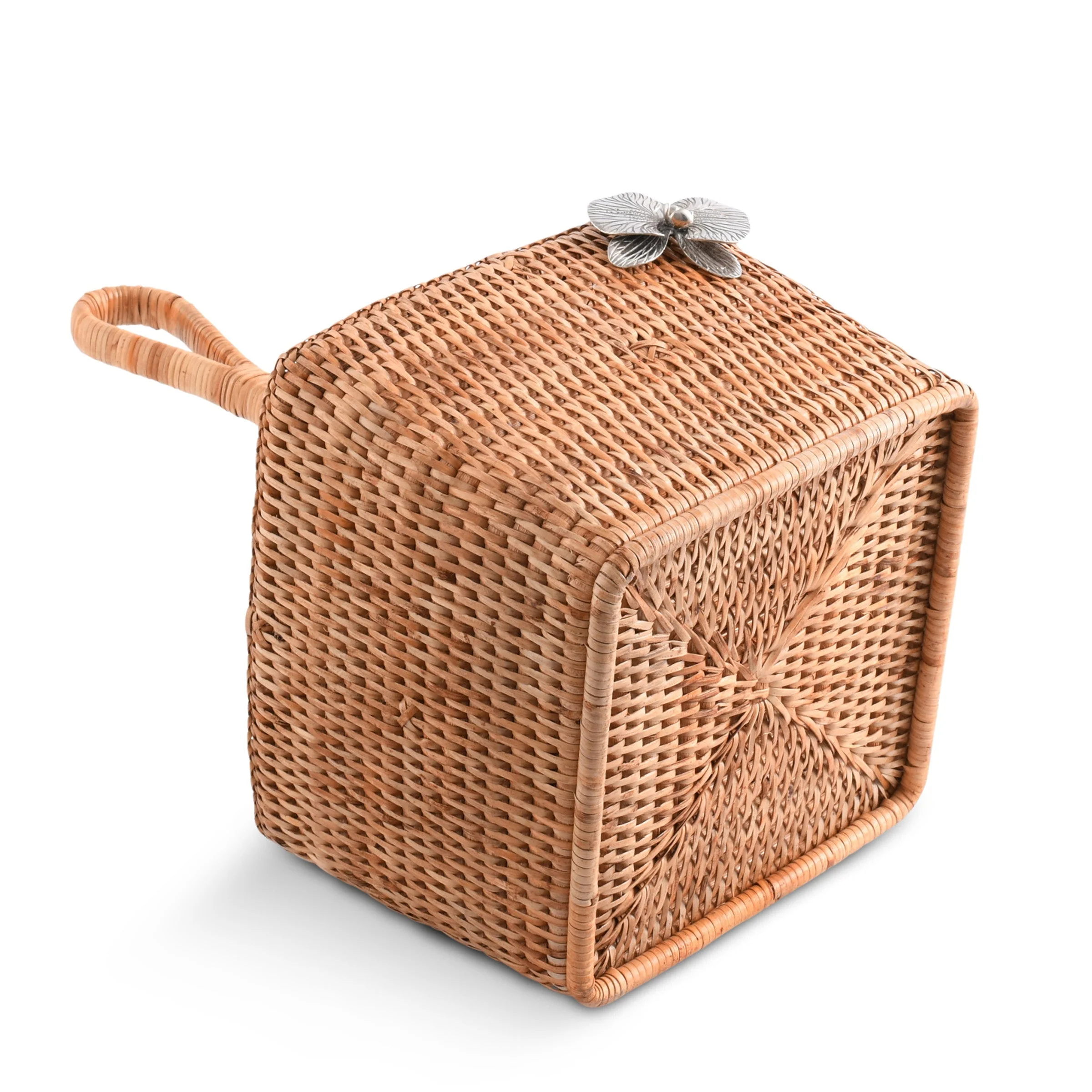 Vagabond House Orchid Hand Woven Wicker Rattan Flatware Caddy - Image 3