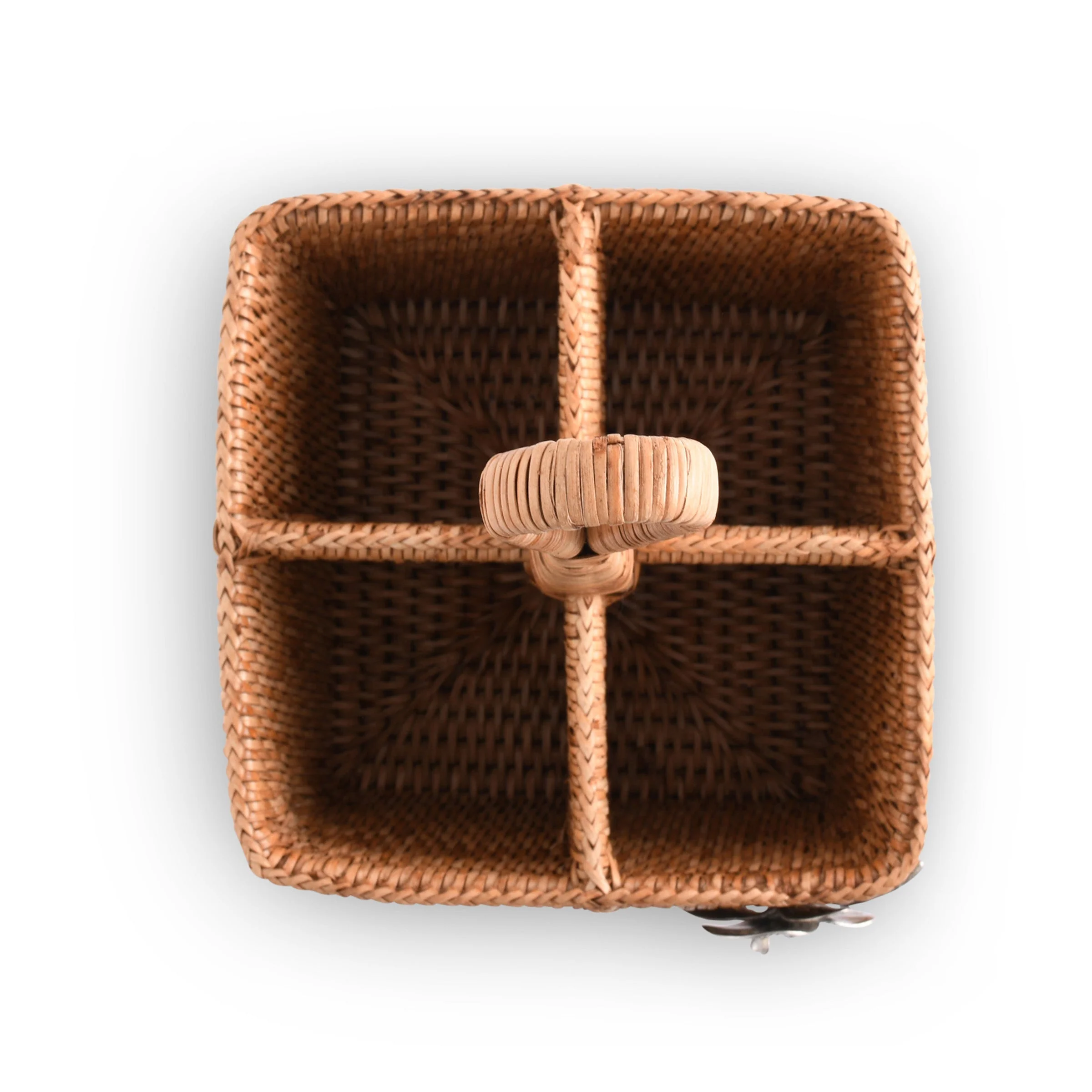 Vagabond House Orchid Hand Woven Wicker Rattan Flatware Caddy - Image 4