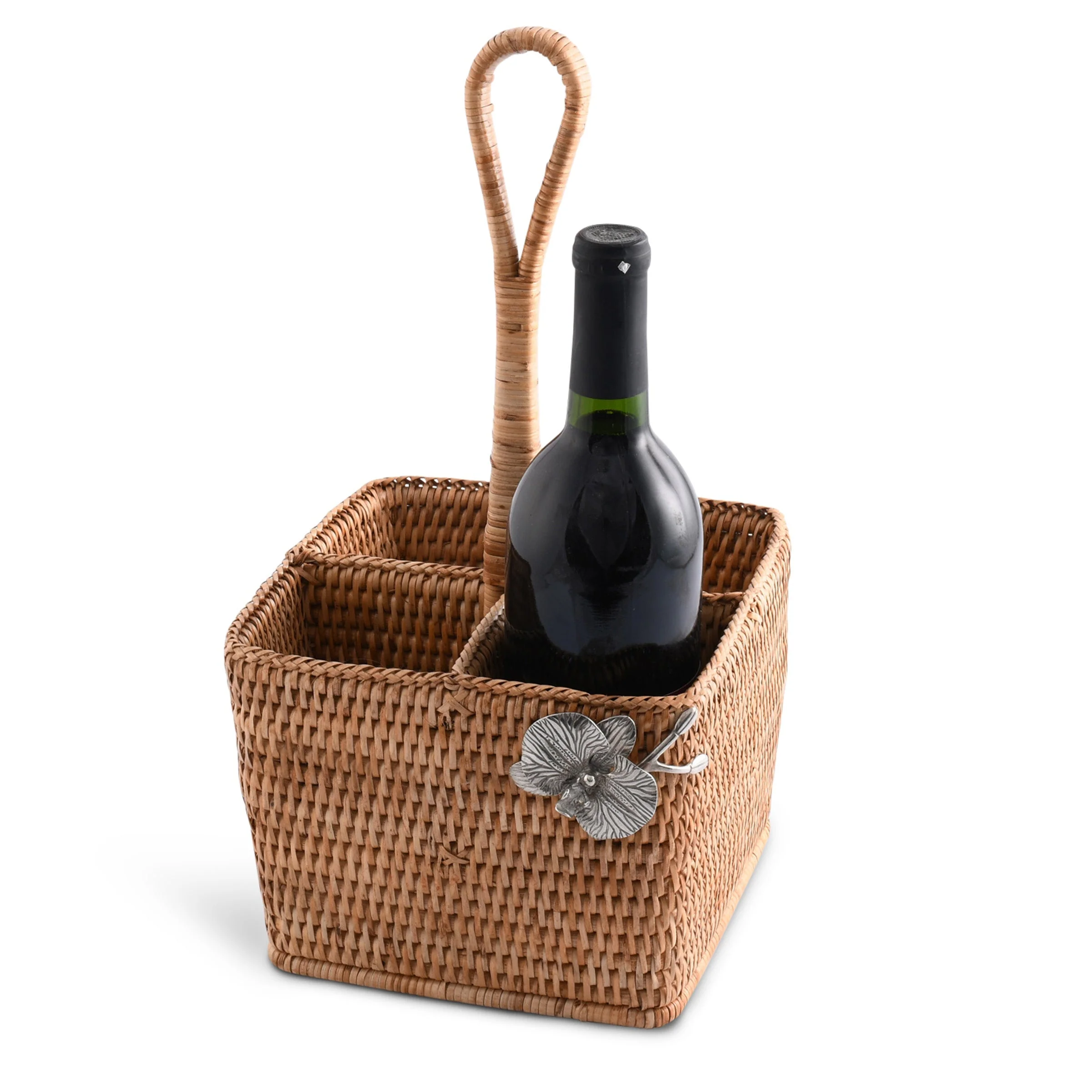 Vagabond House Orchid Hand Woven Wicker Rattan Flatware Caddy - Image 5