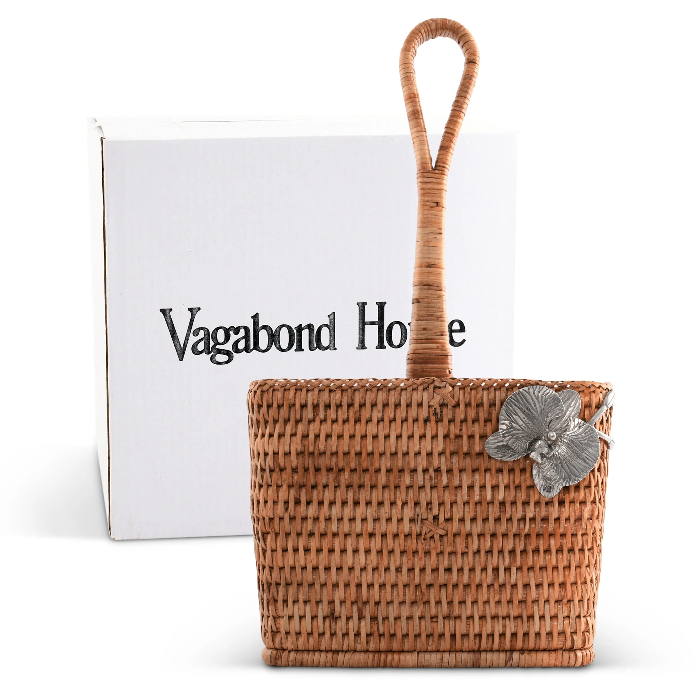 Vagabond House Orchid Hand Woven Wicker Rattan Flatware Caddy - Image 7