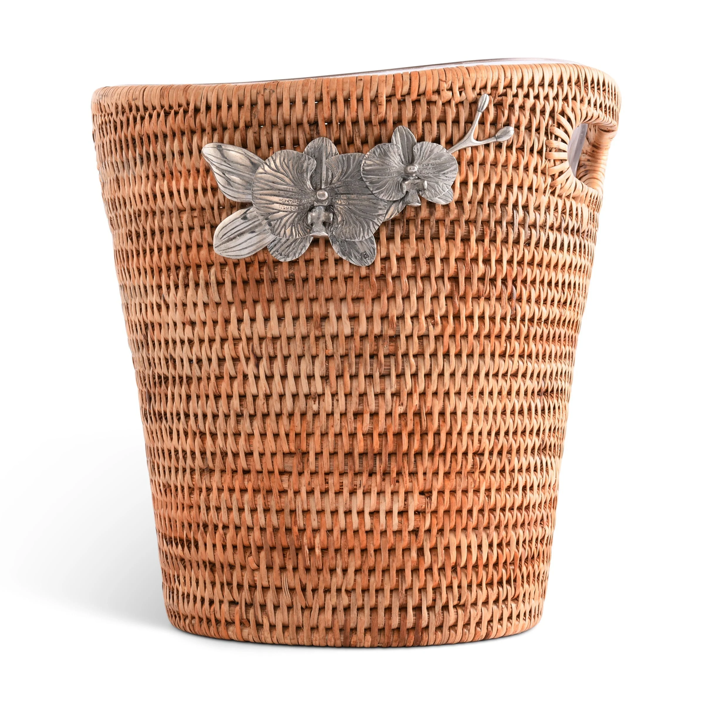 Vagabond House Orchids Hand Woven Wicker Rattan Champagne  / Ice Bucket - Image 2