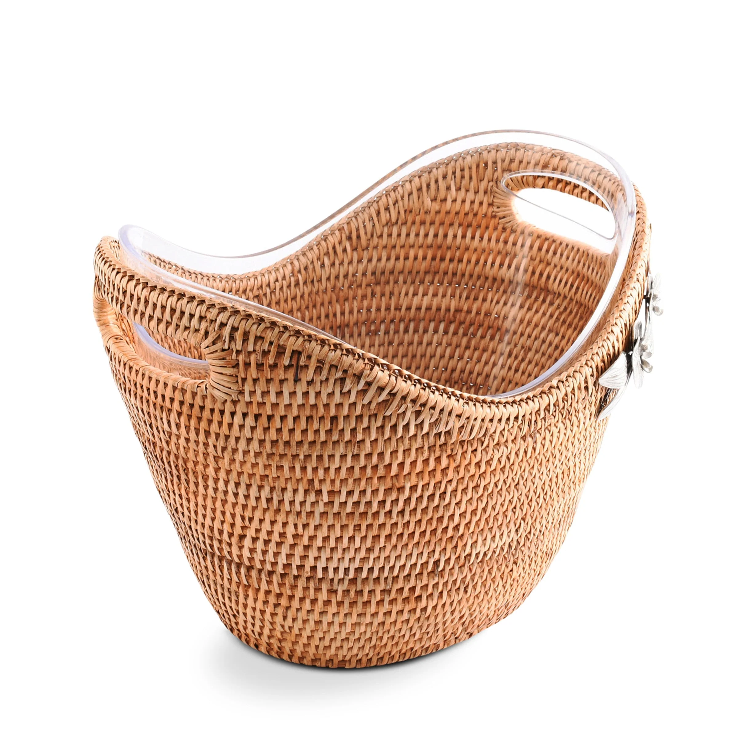 Vagabond House Orchids Hand Woven Wicker Rattan Champagne / Ice Tub - Image 8