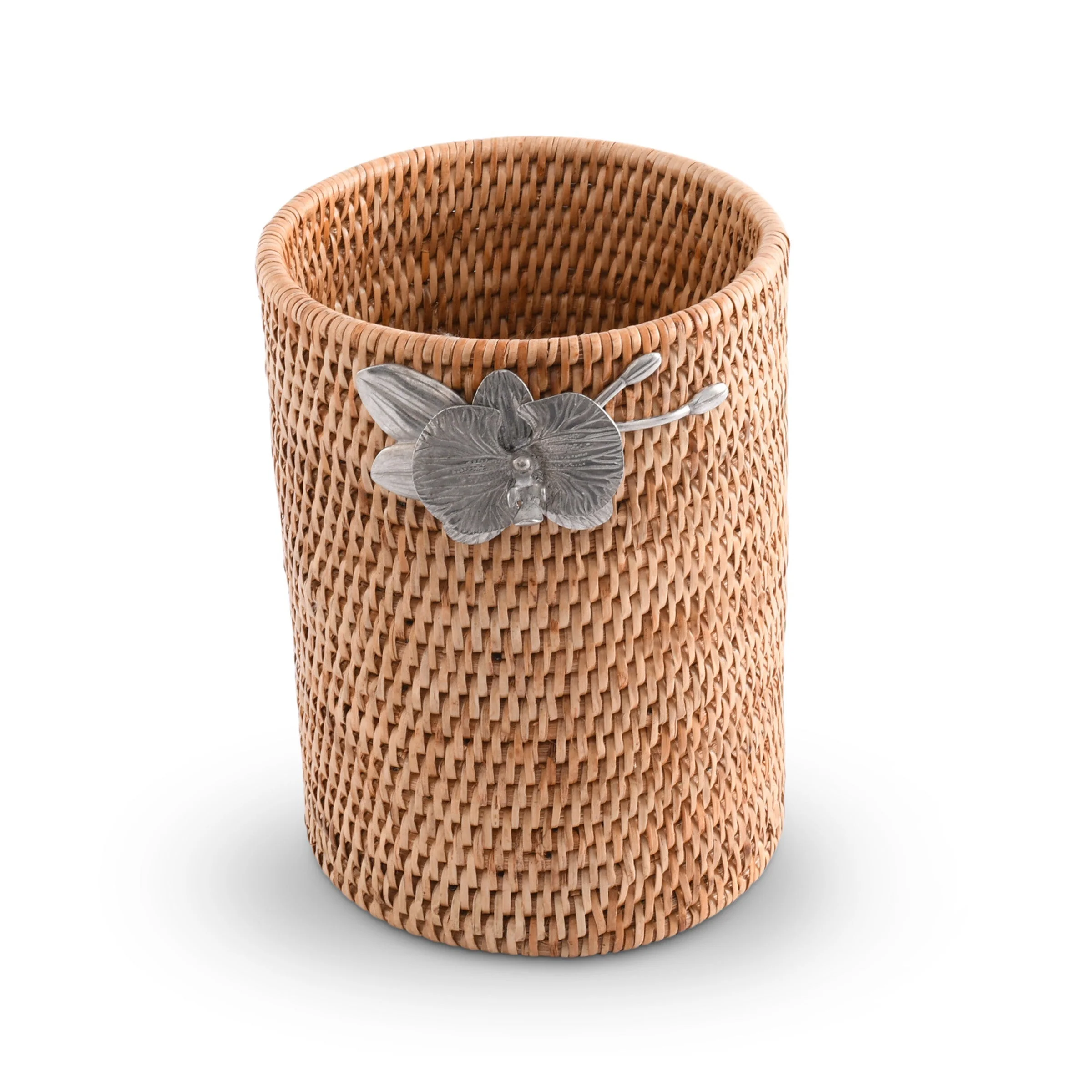 Vagabond House Orchids Hand Woven Wicker Rattan Utensils Holder - Image 2