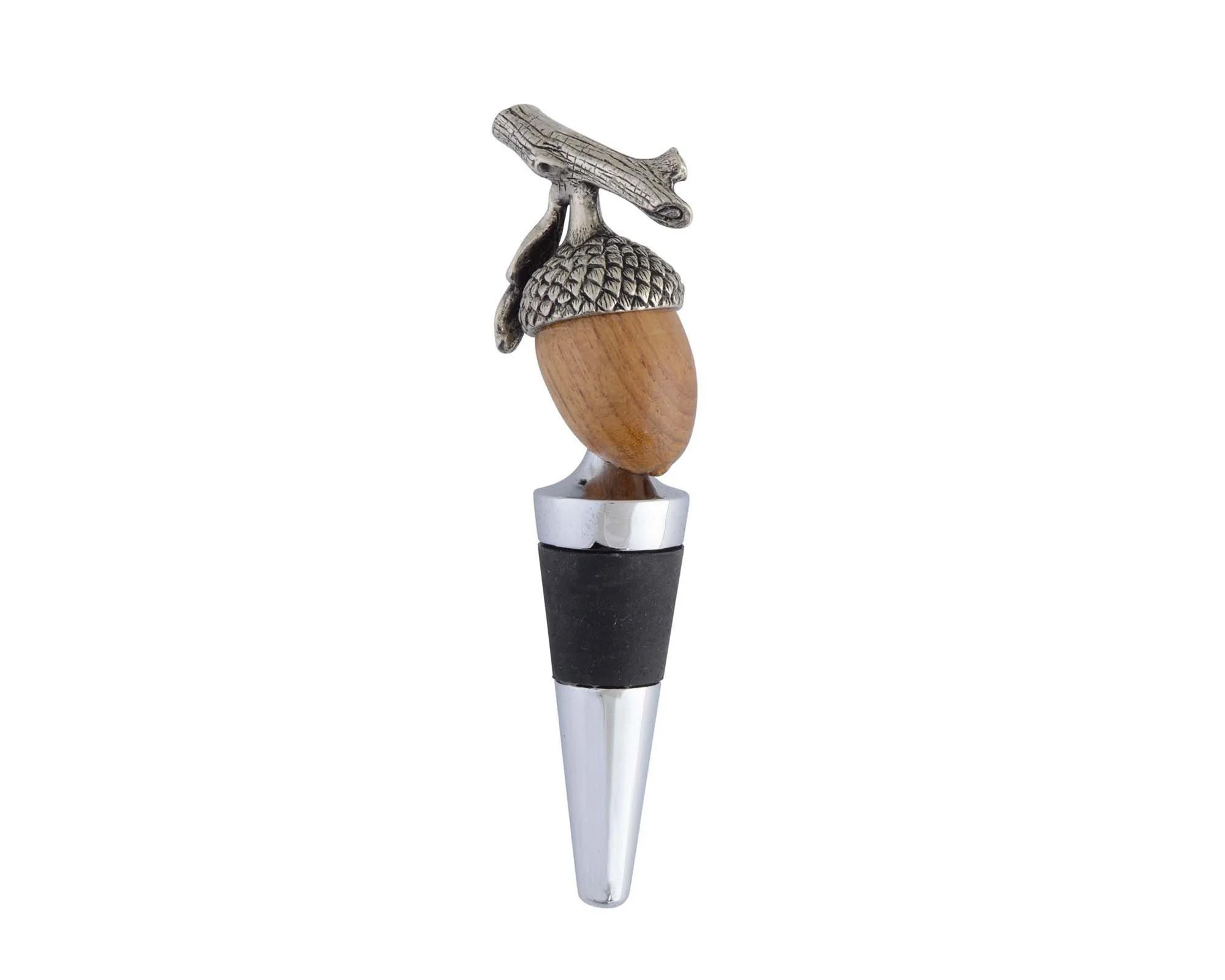 Vagabond House Pewter And Wood Acorn Bottle Stopper