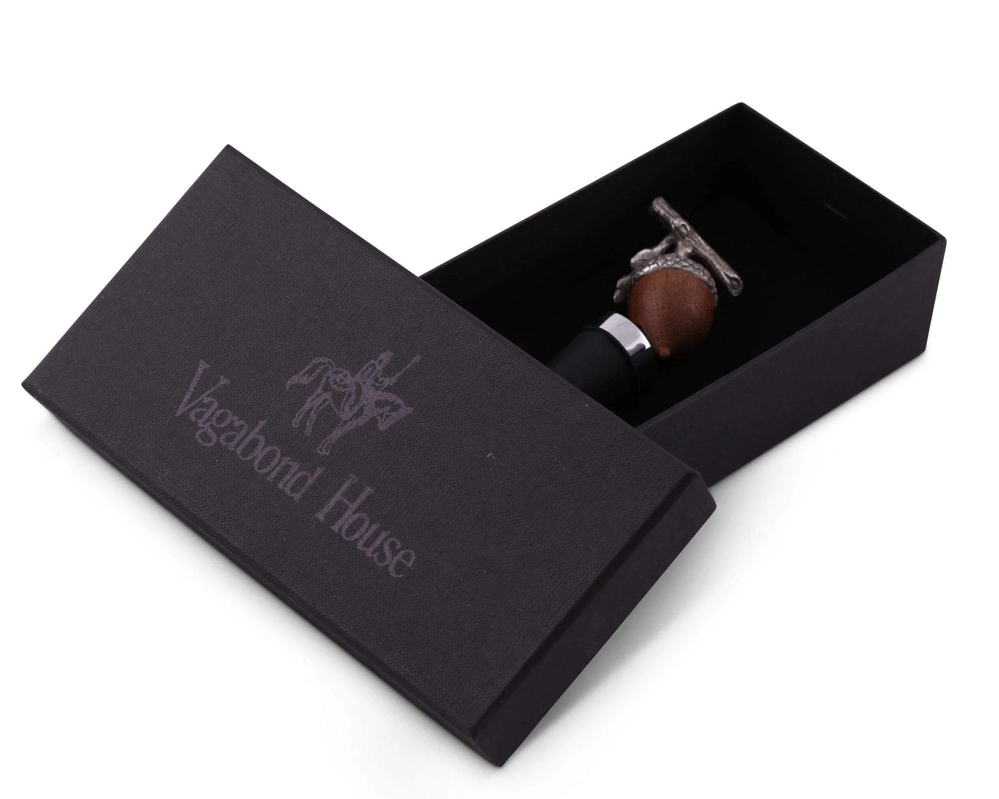 Vagabond House Pewter And Wood Acorn Bottle Stopper - Image 2