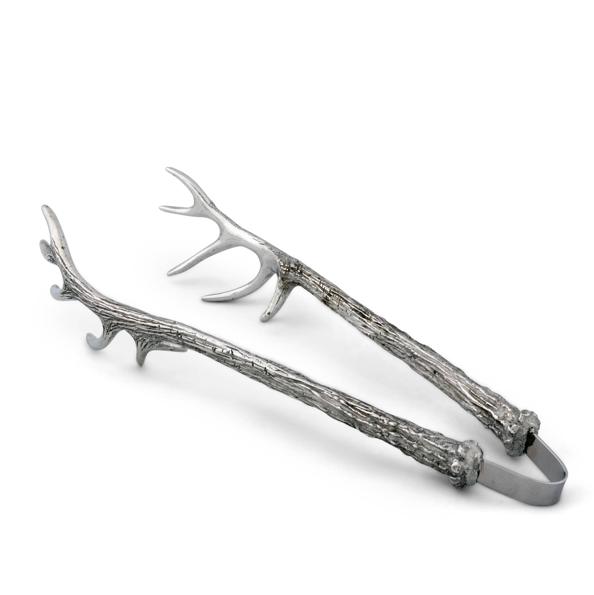 Vagabond House Pewter Antler Pattern Ice / Bread Tongs