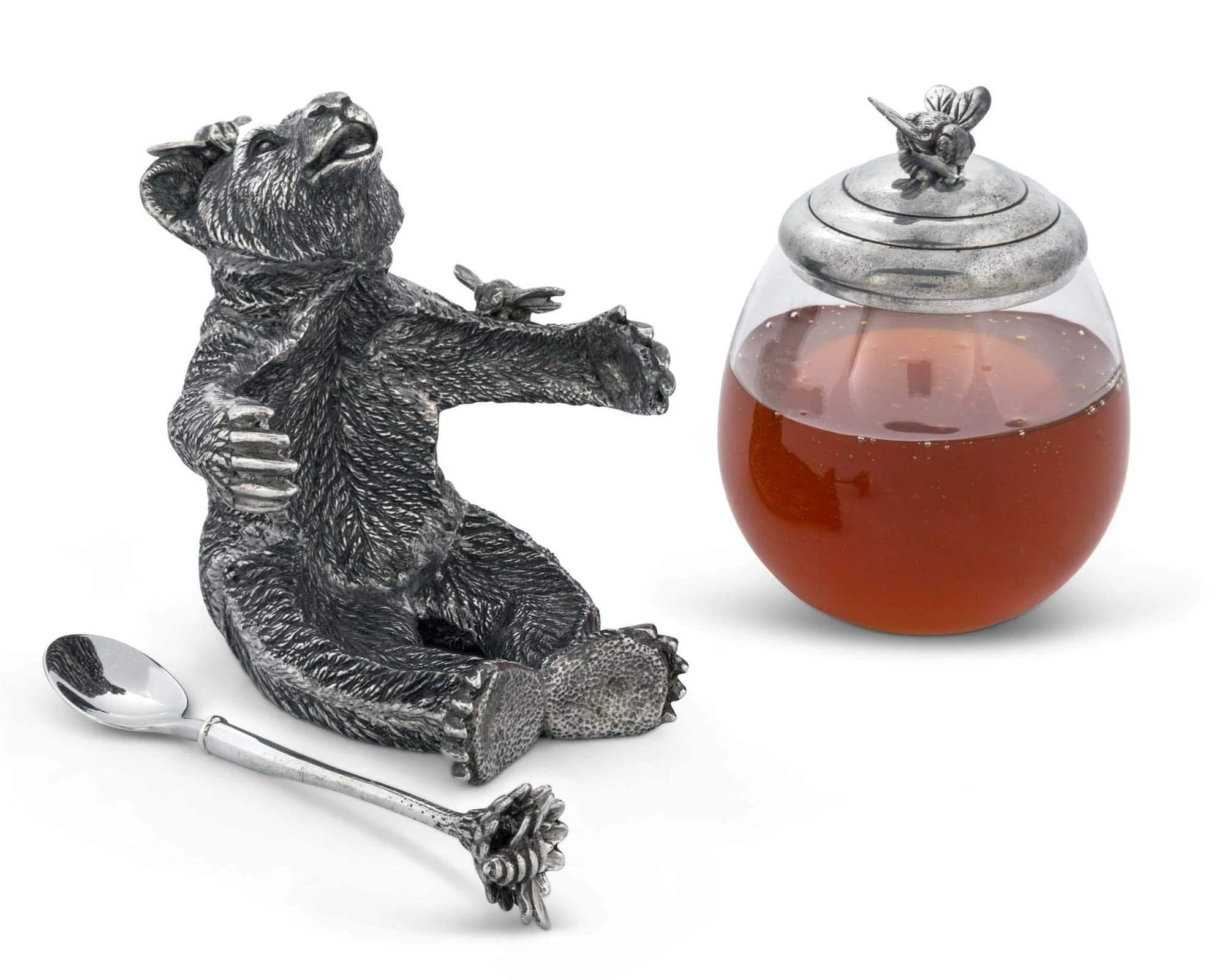 Vagabond House Pewter Bear Honey Pot - Image 3