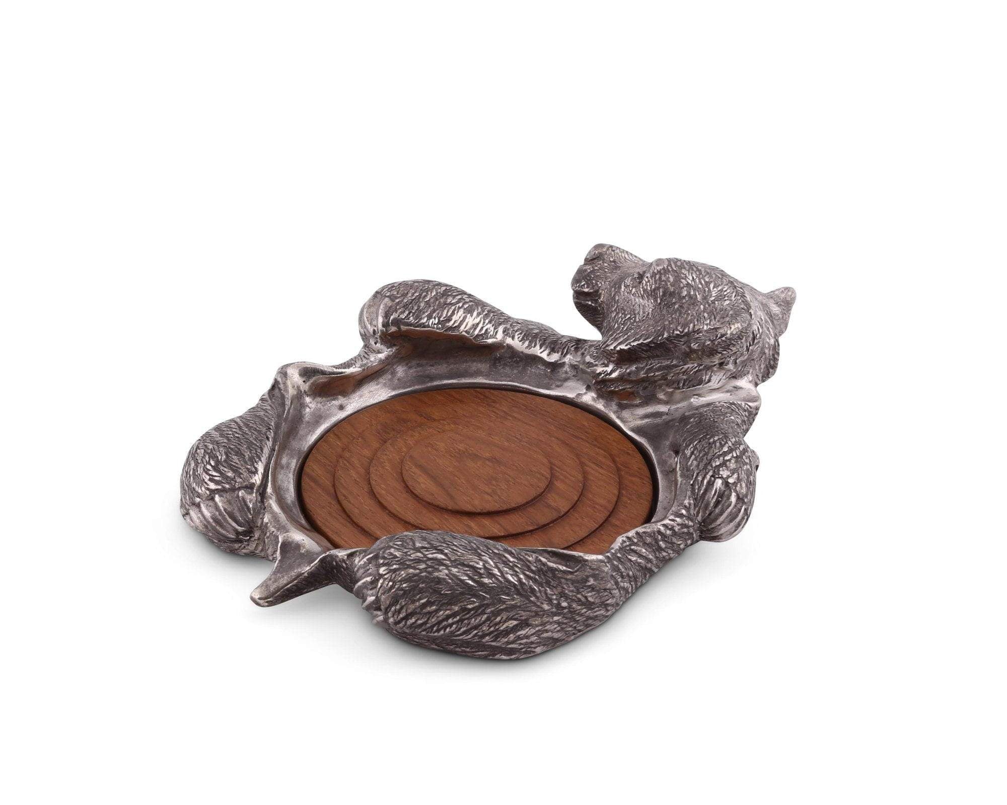 Vagabond House Pewter Bear Rug Wine Coaster