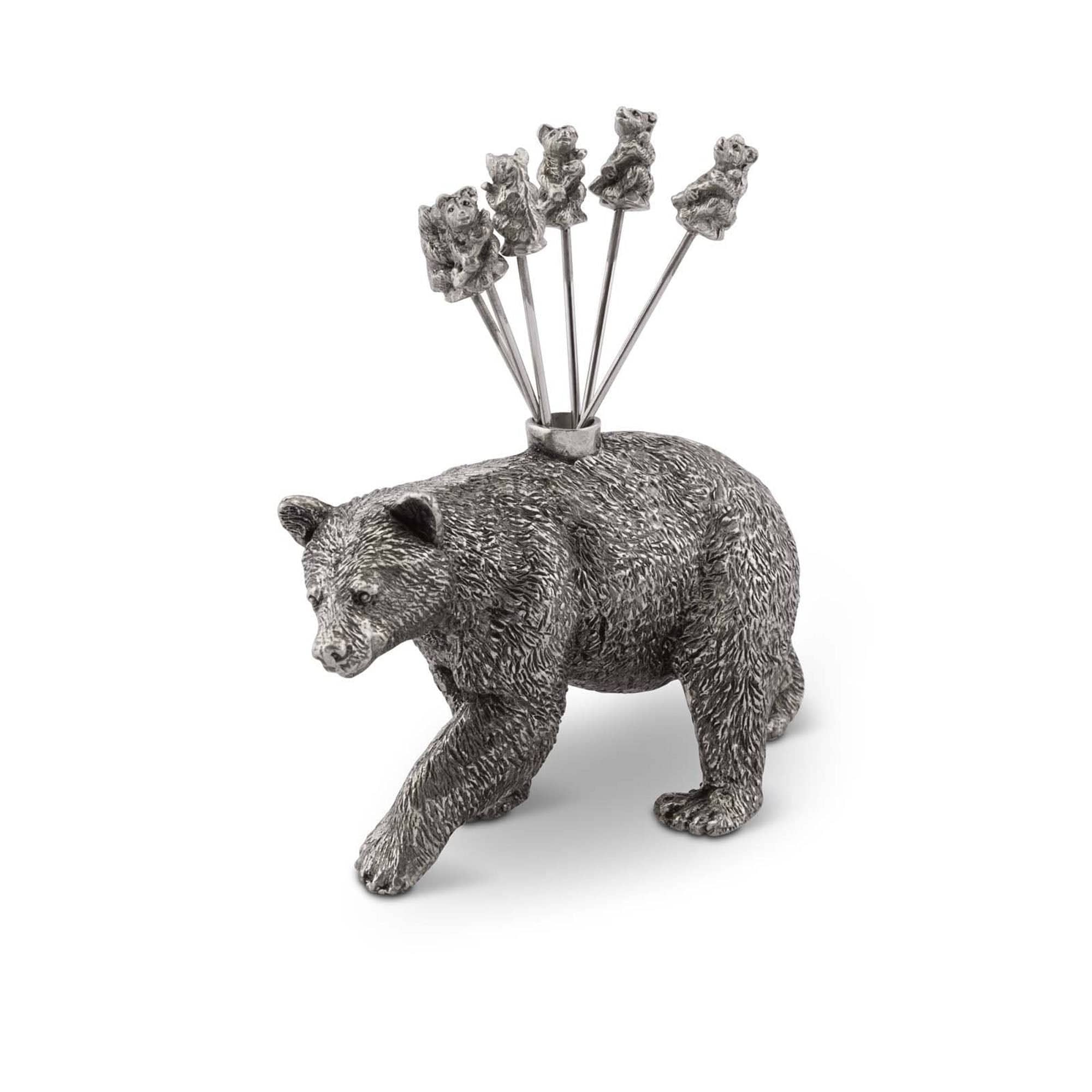 Vagabond House Pewter Black Bear Cheese Picks