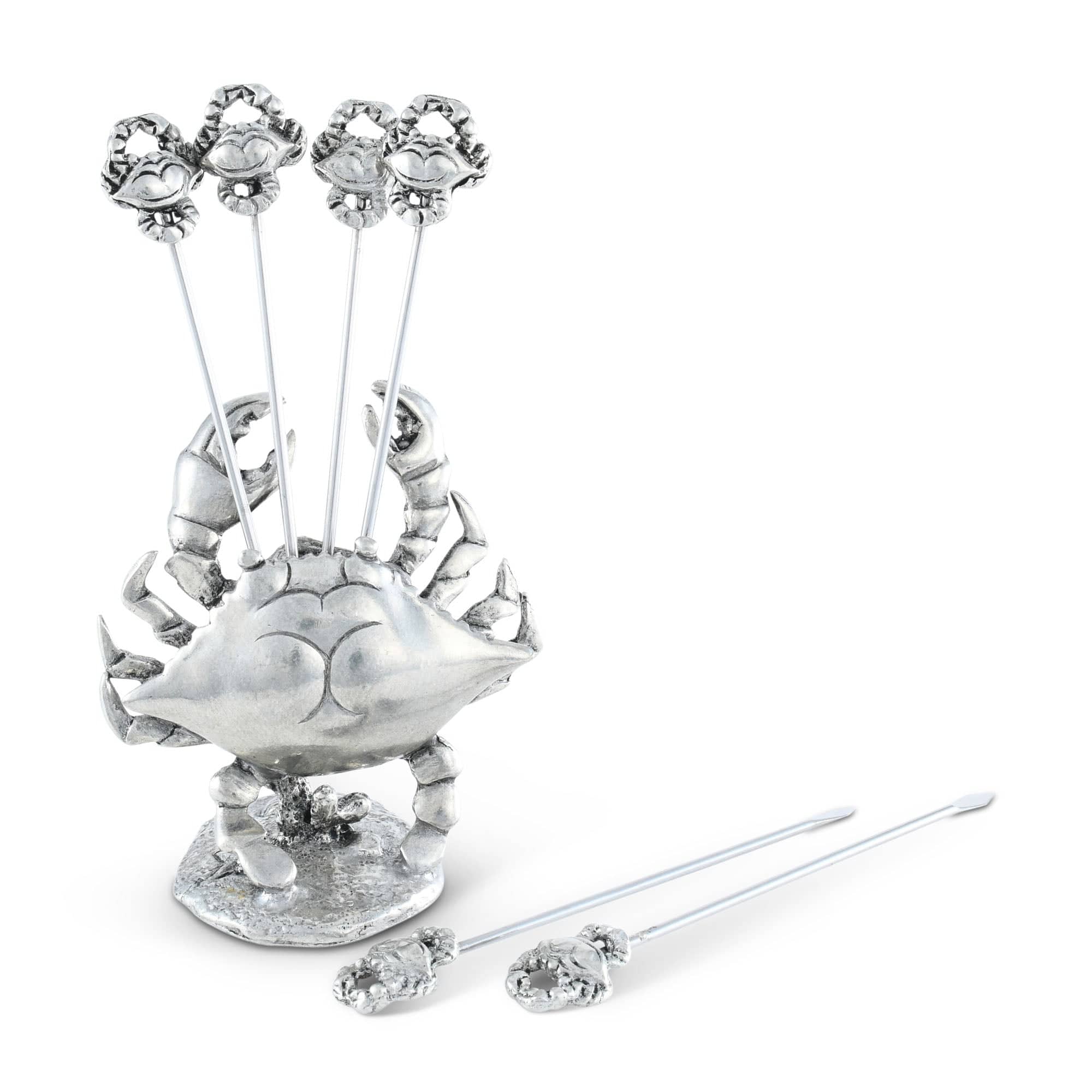 Vagabond House Pewter Blue Crab Cheese Pick Set