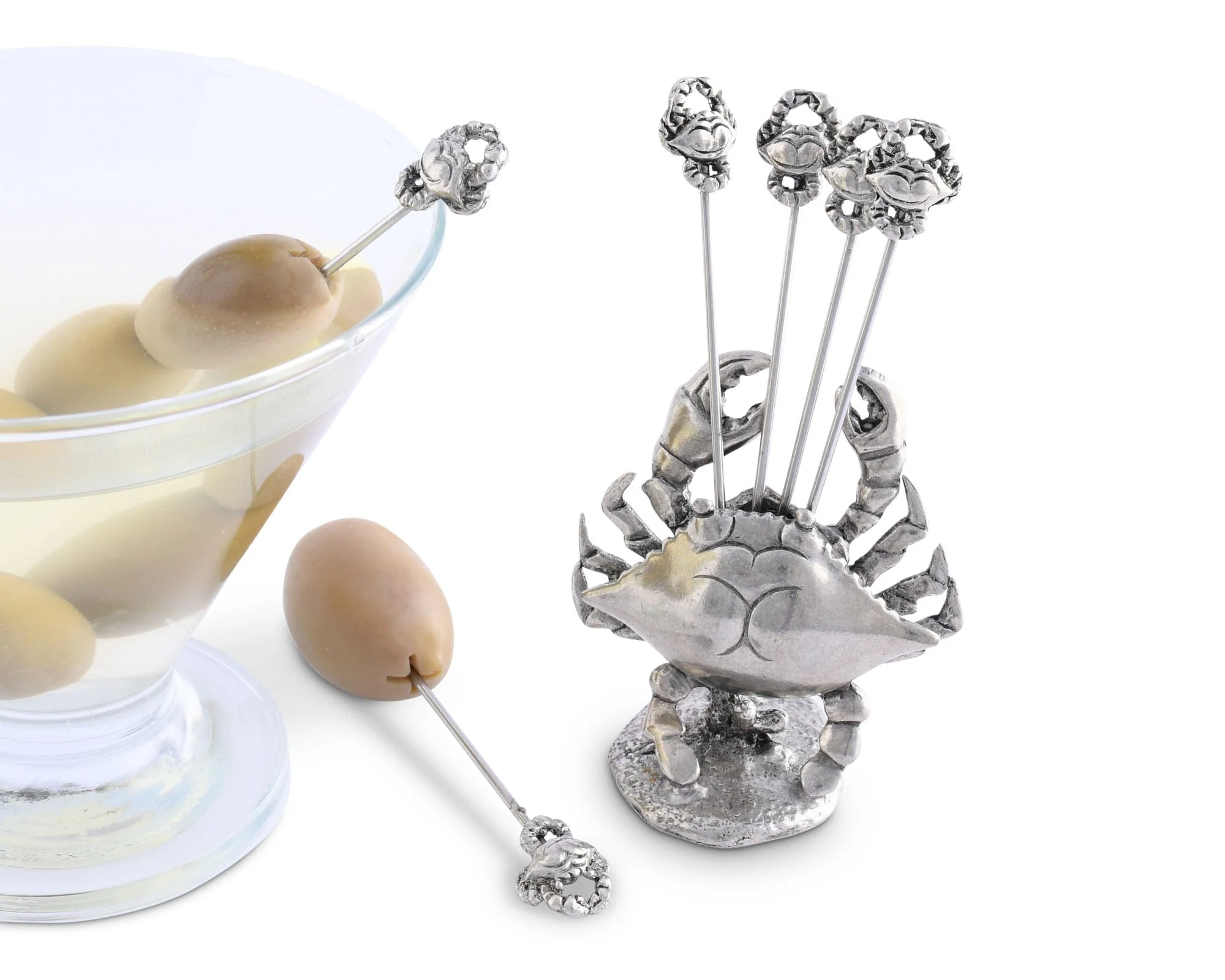 Vagabond House Pewter Blue Crab Cheese Pick Set - Image 4