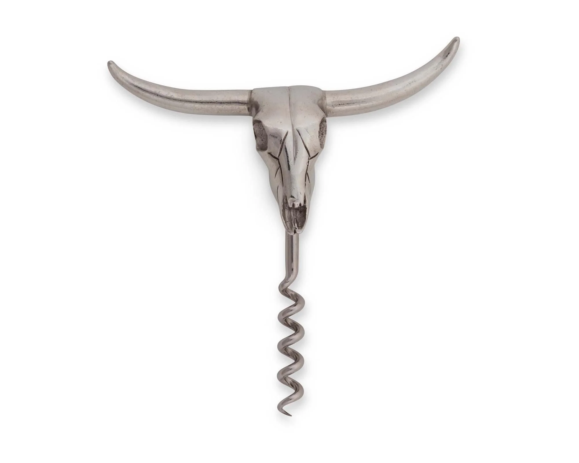 Vagabond House Pewter Cow Skull Wine Pull