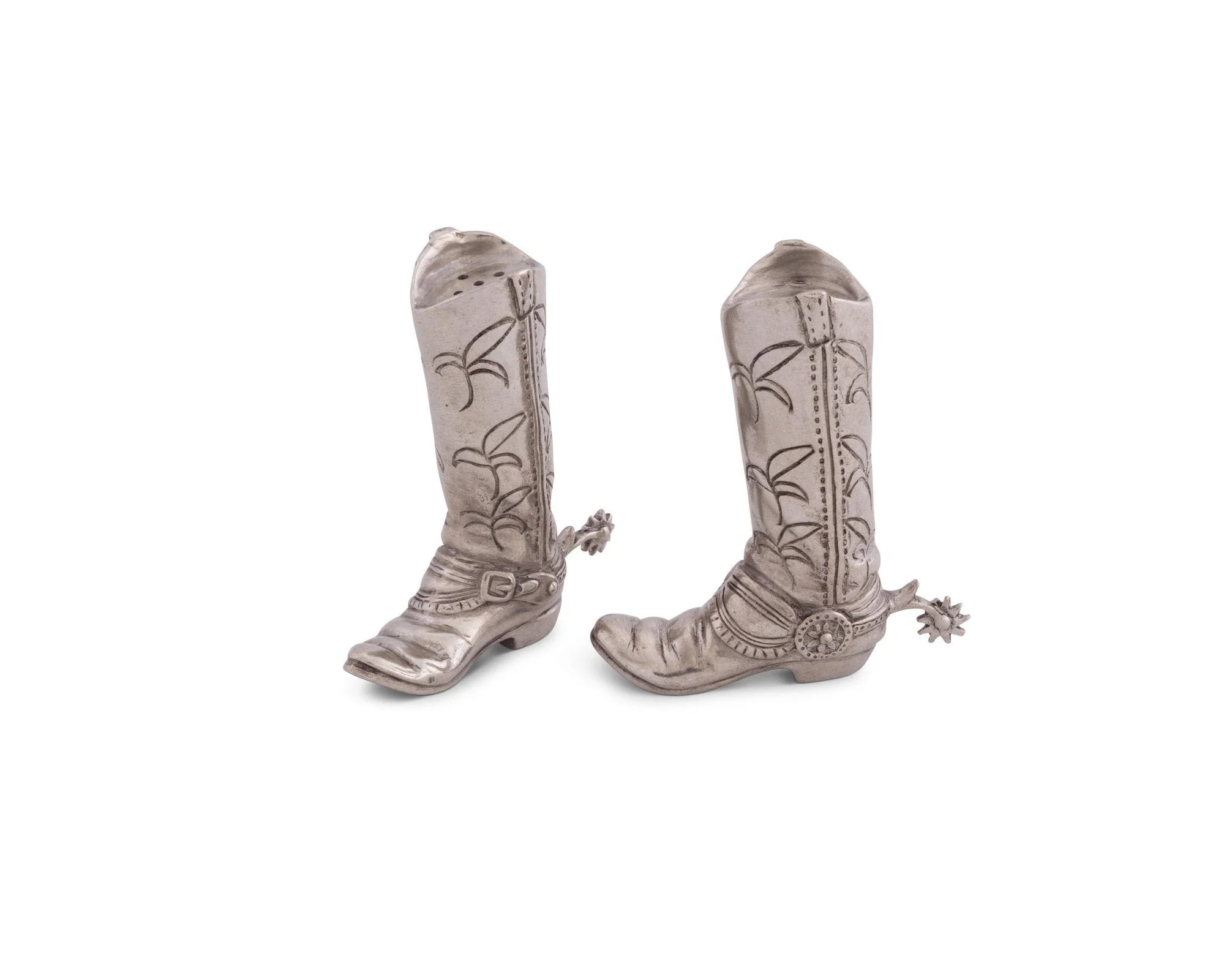 Vagabond House Pewter Cowboy Boot Salt & Pepper Set