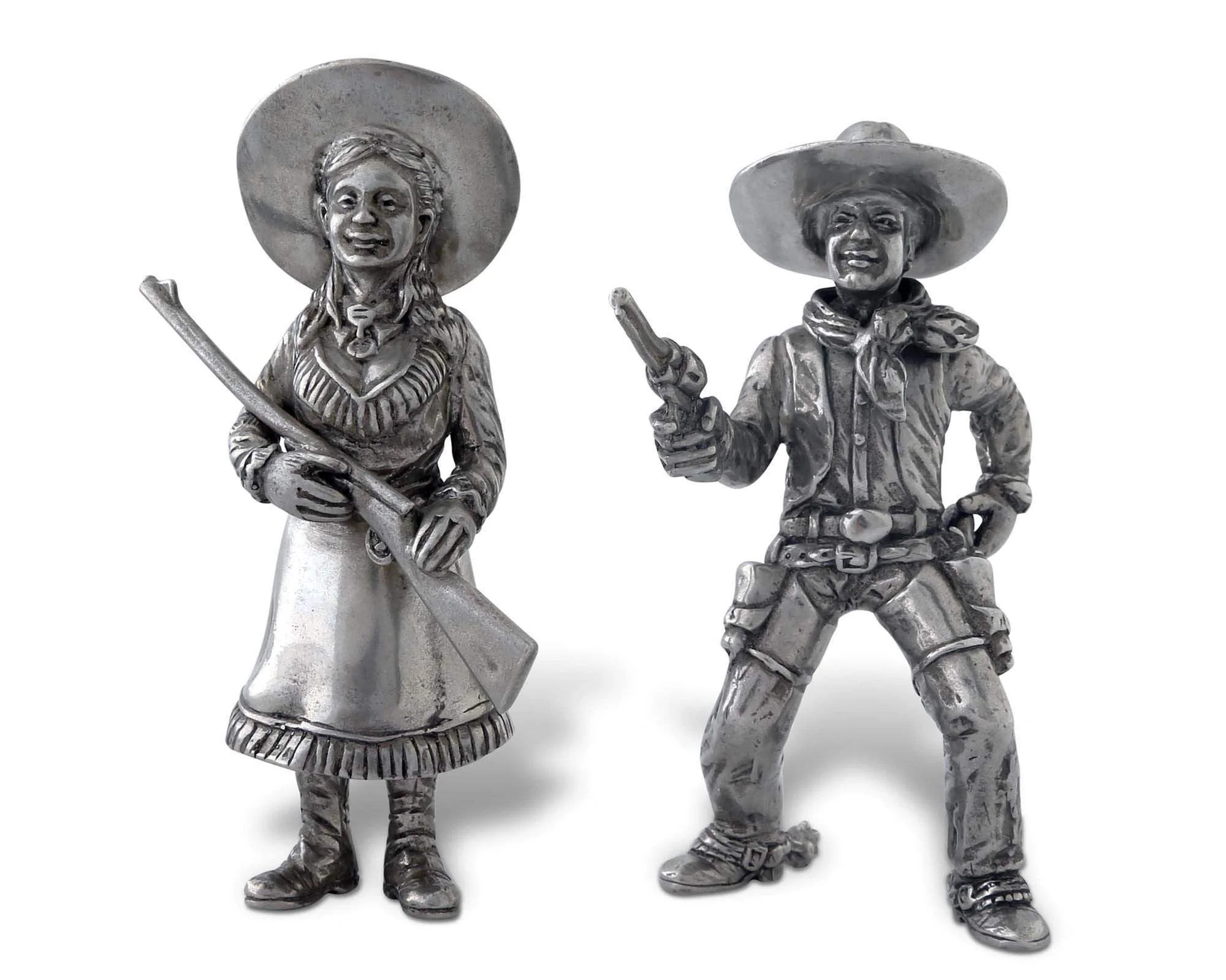 Vagabond House Pewter Cowpoke Couple Salt & Pepper Set - Image 2