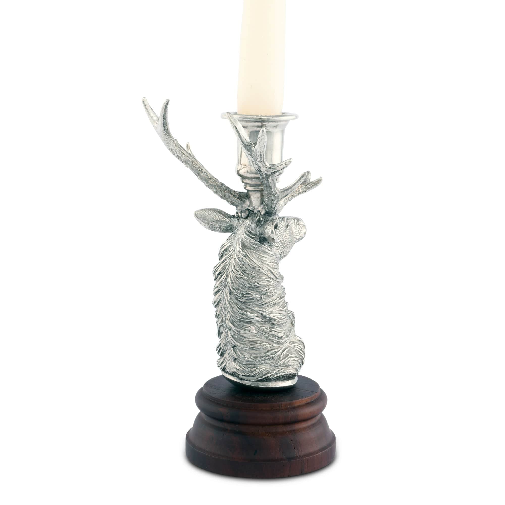 Vagabond House Pewter Elk 1 Taper Candlestick - Image 3
