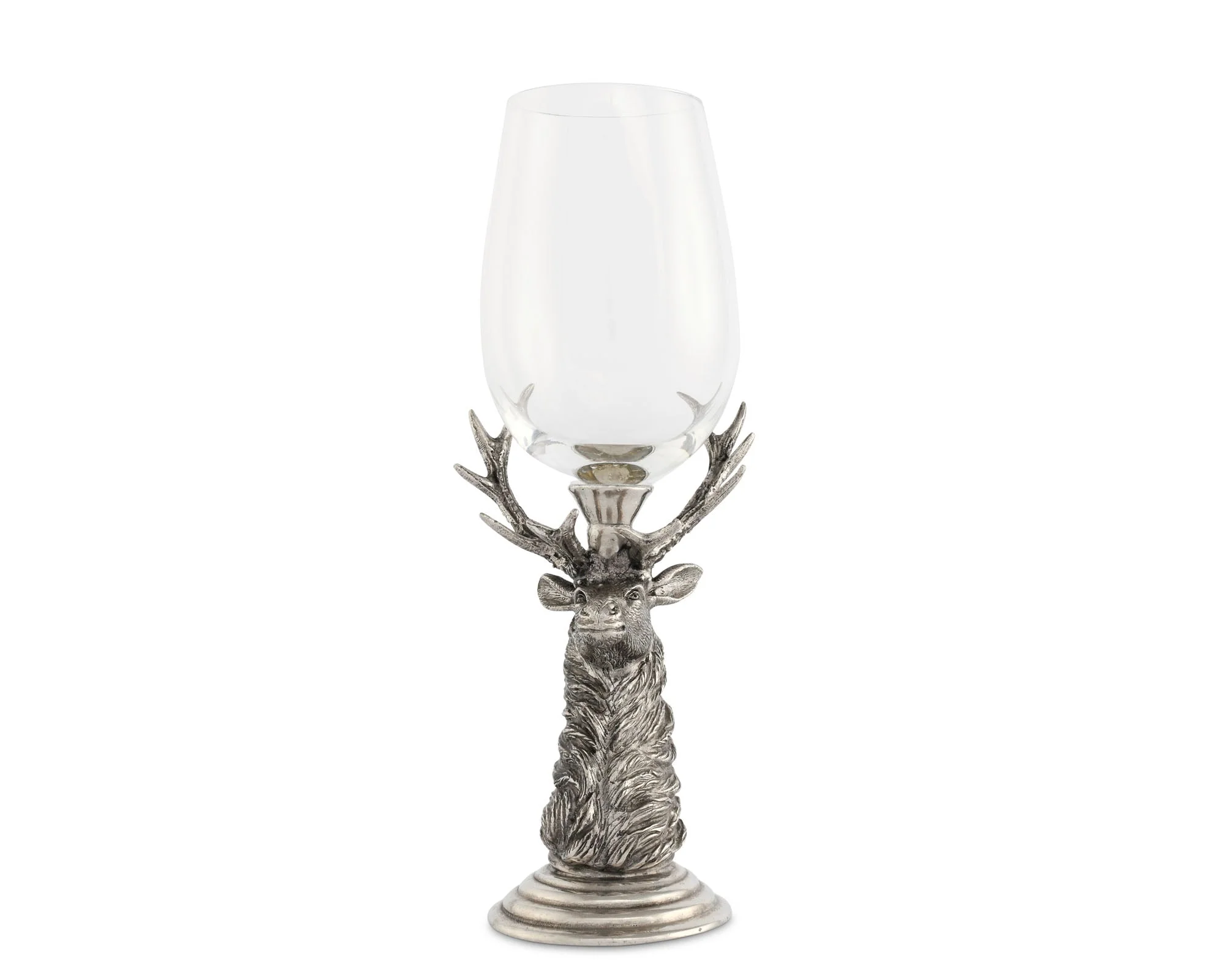 Vagabond House Pewter Elk Stemware White - 9.5 H" 12.25 oz. - Image 2