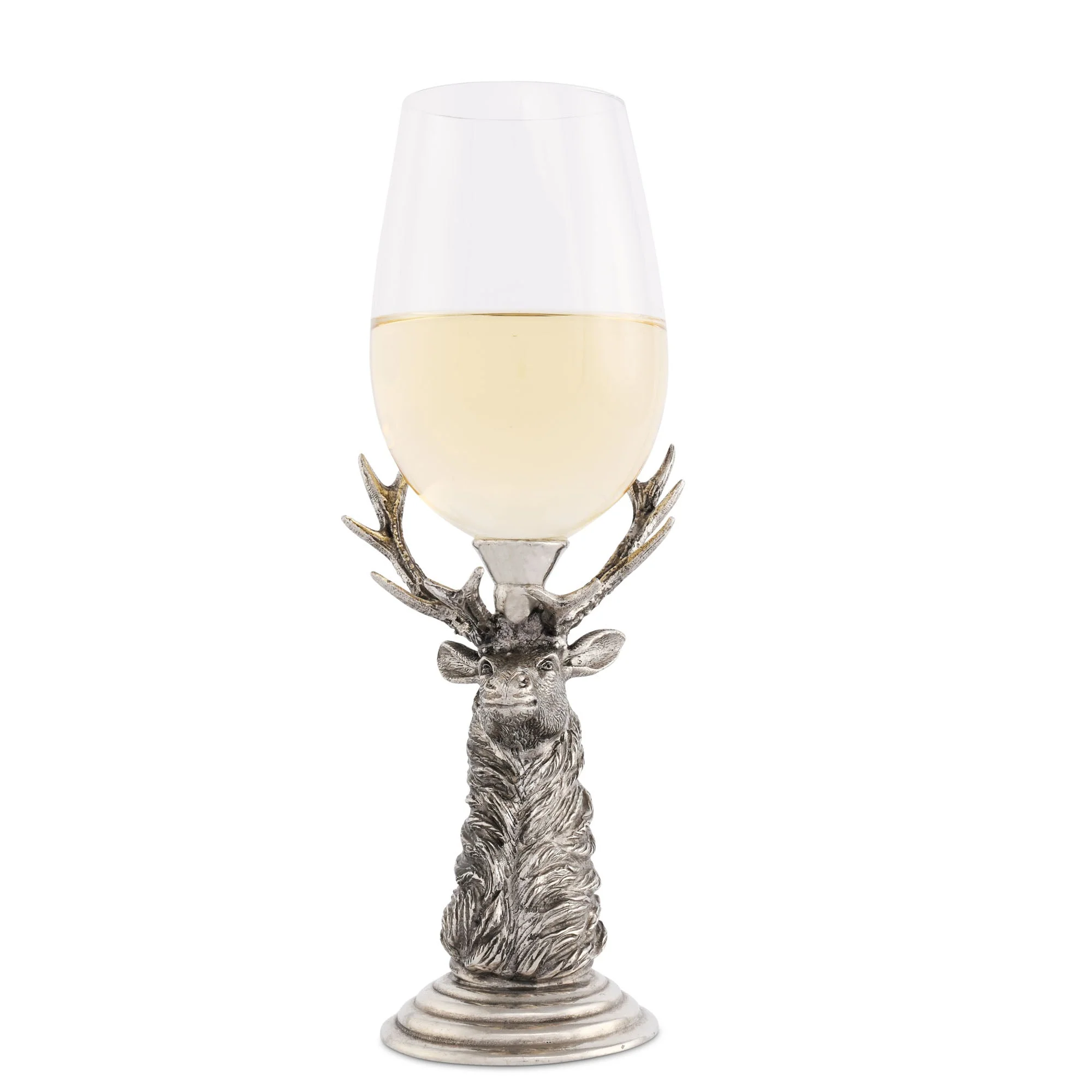 Vagabond House Pewter Elk Stemware White - 9.5 H" 12.25 oz. - Image 3