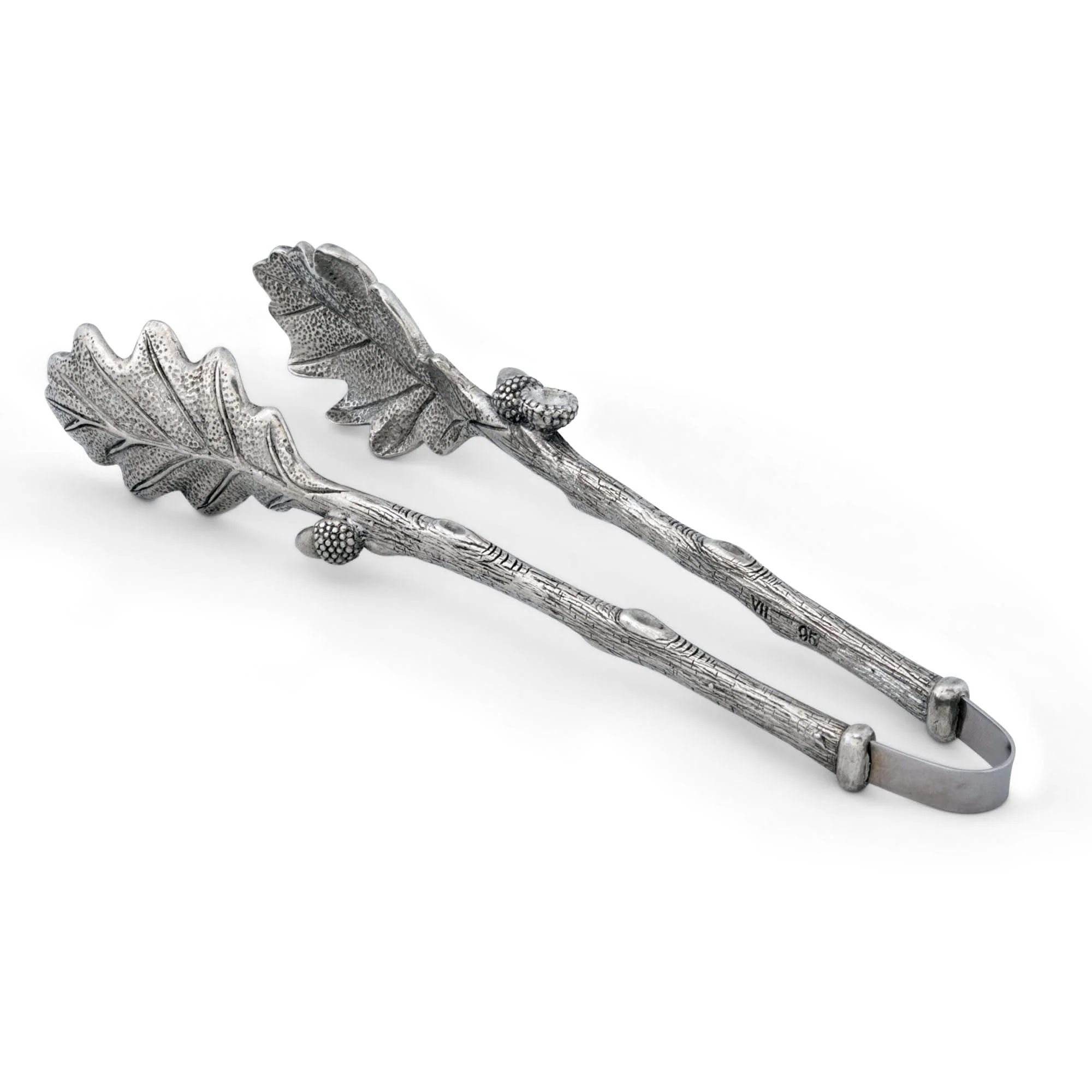 Vagabond House Pewter Oak Leaf Pattern Ice / Bread Tongs