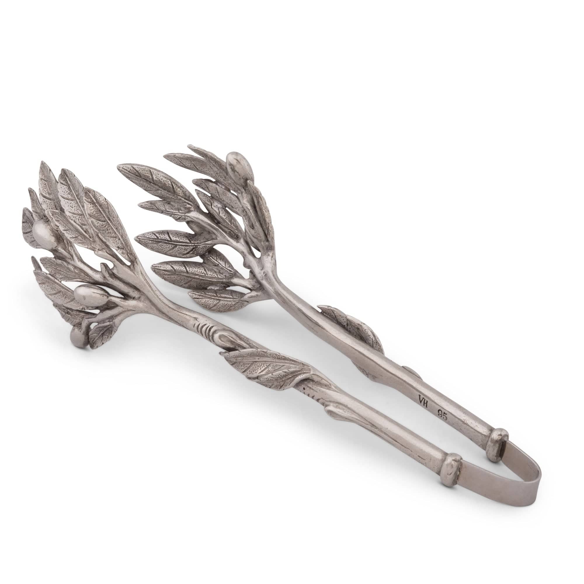 Vagabond House Pewter Olive Pattern Ice / Bread Tongs