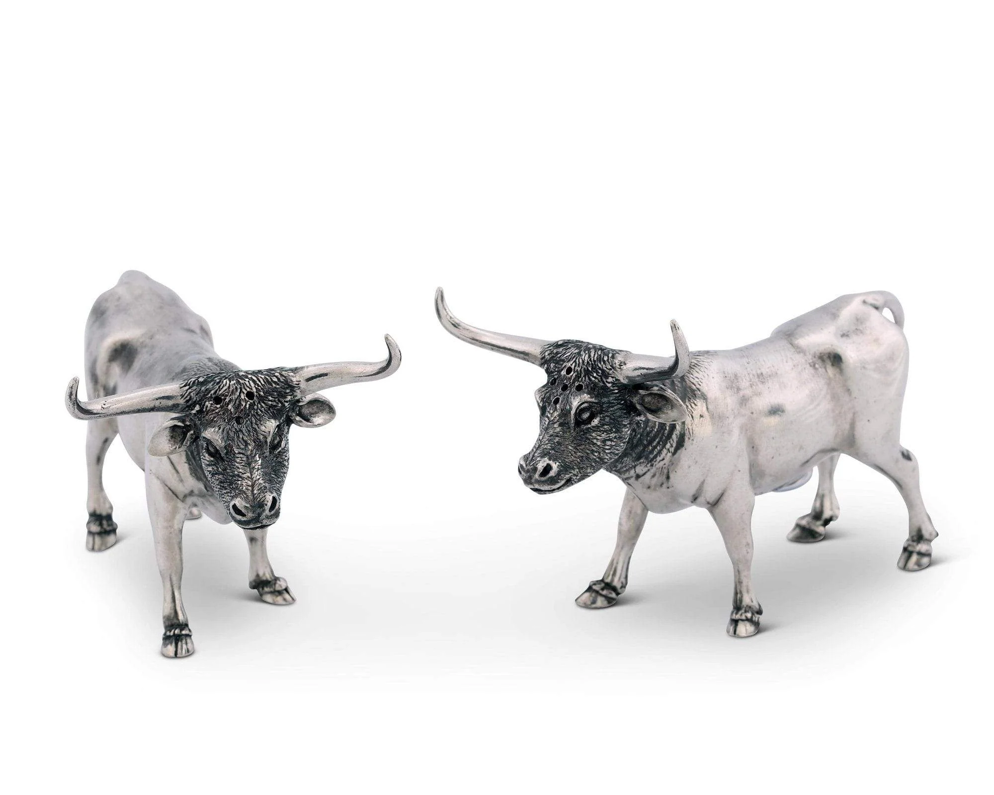 Vagabond House Pewter Steers Salt & Pepper Set
