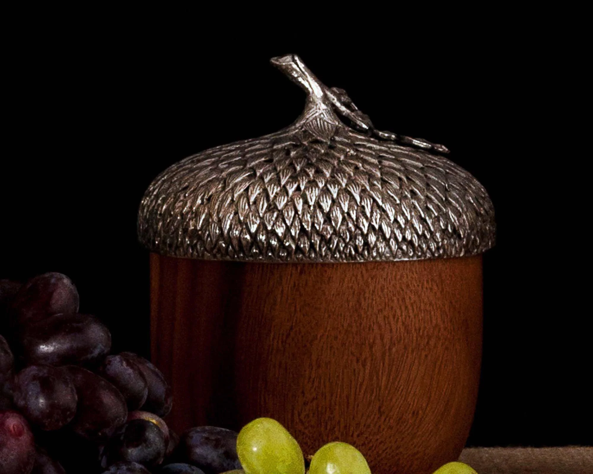 Vagabond House Pewter Top Wood Acorn Box - Image 3