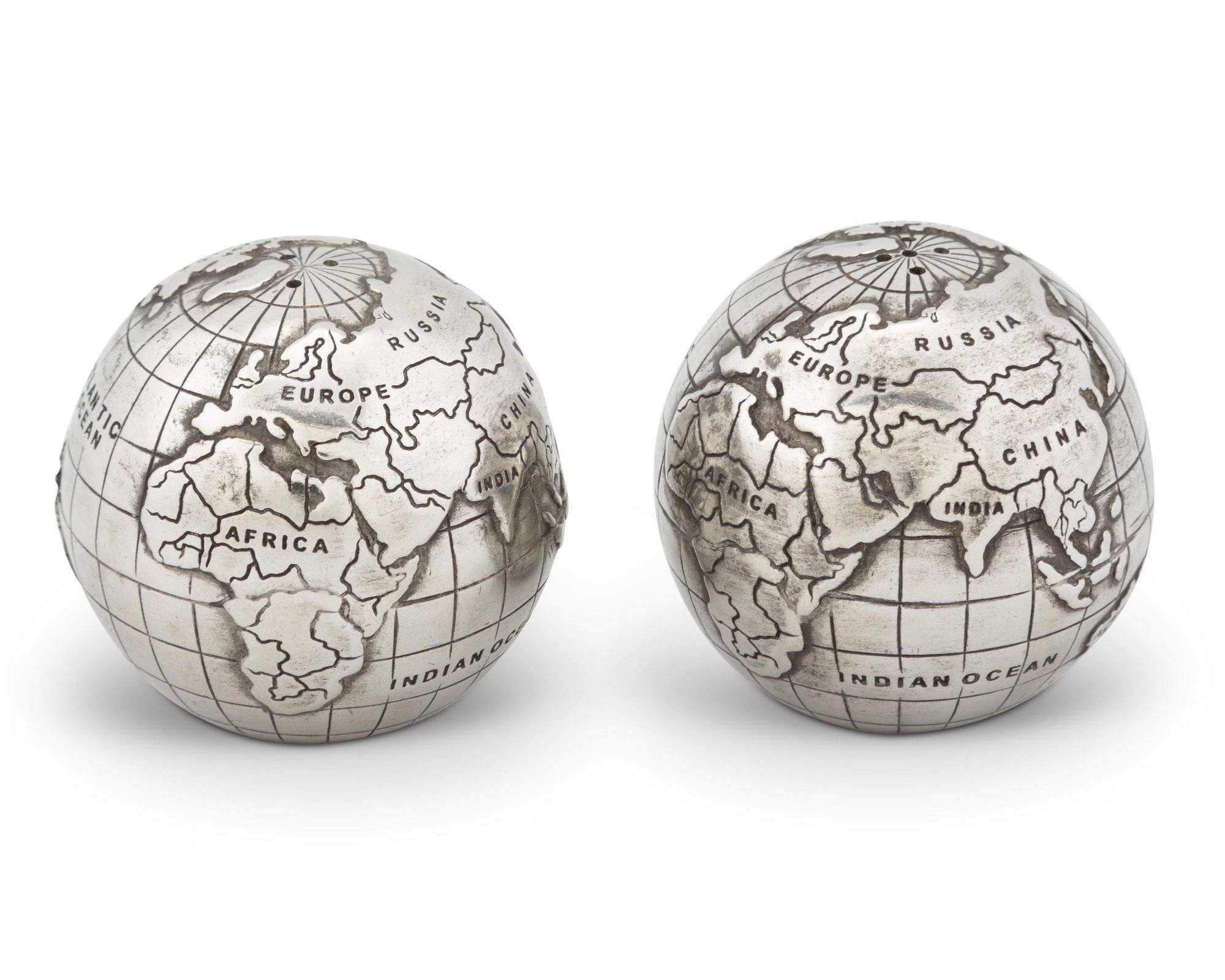 Vagabond House Pewter World Globe Salt & Pepper Set - Image 14