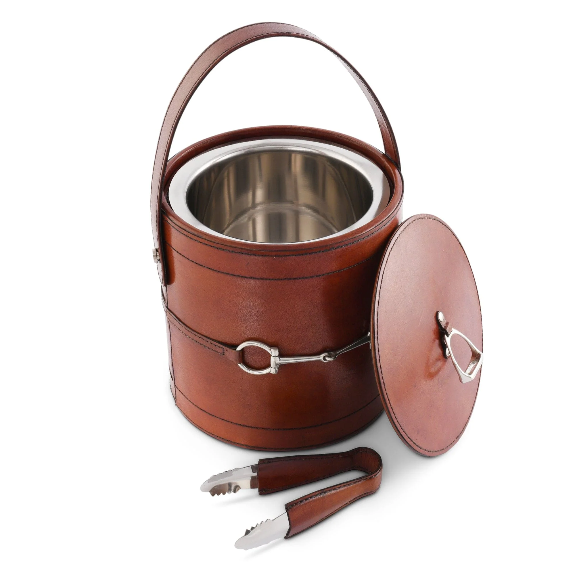 Vagabond House Premium Genuine Leather Bit Lidded Ice Bucket - Image 5