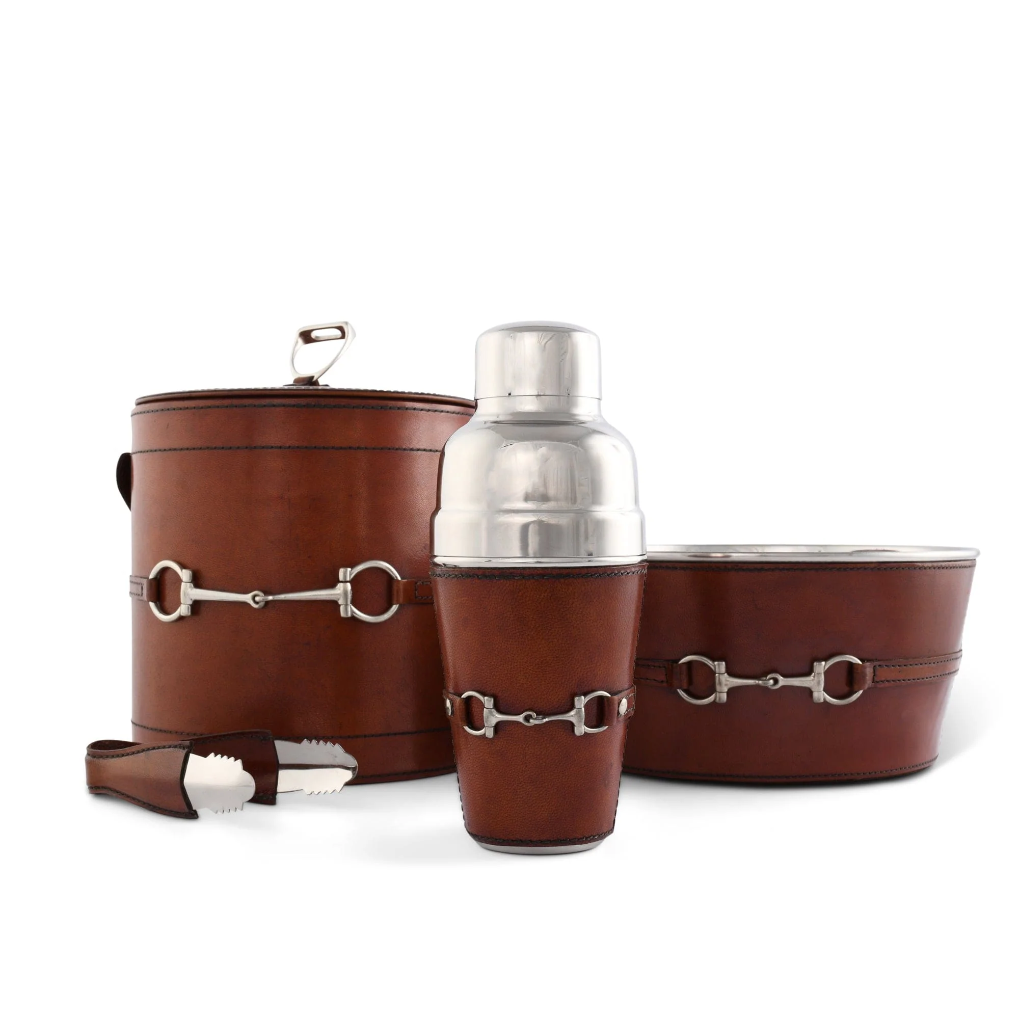 Vagabond House Premium Genuine Leather Bit Lidded Ice Bucket - Image 6