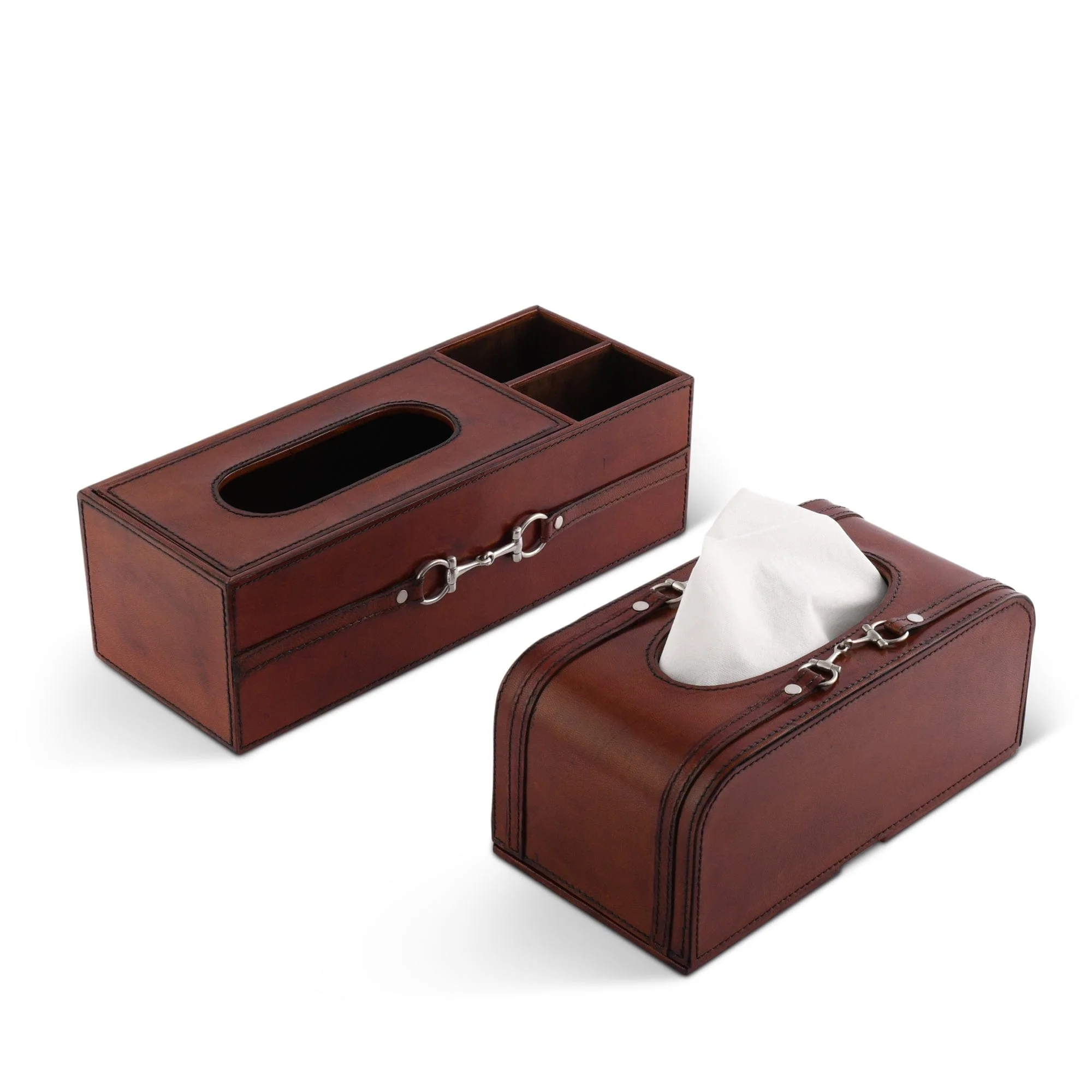 Vagabond House Premium Genuine Leather Bit Office Tissue Box - Image 6