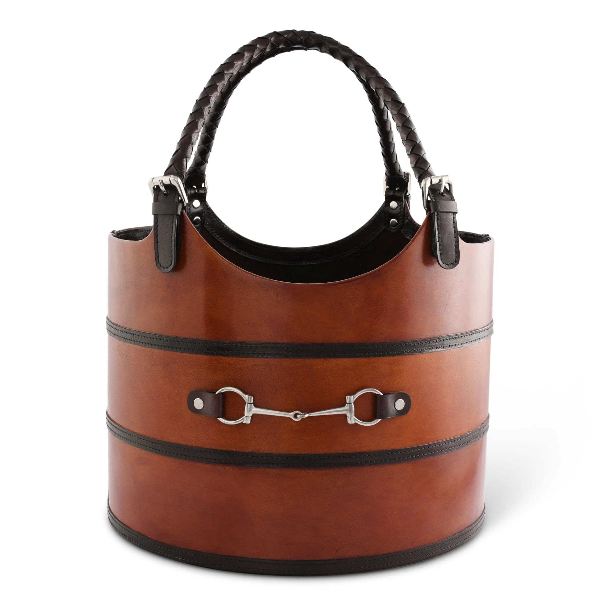 Vagabond House Premium Genuine Leather Equestrian Bit Magazine Basket – Stylish Home and Office Organizer - Image 3