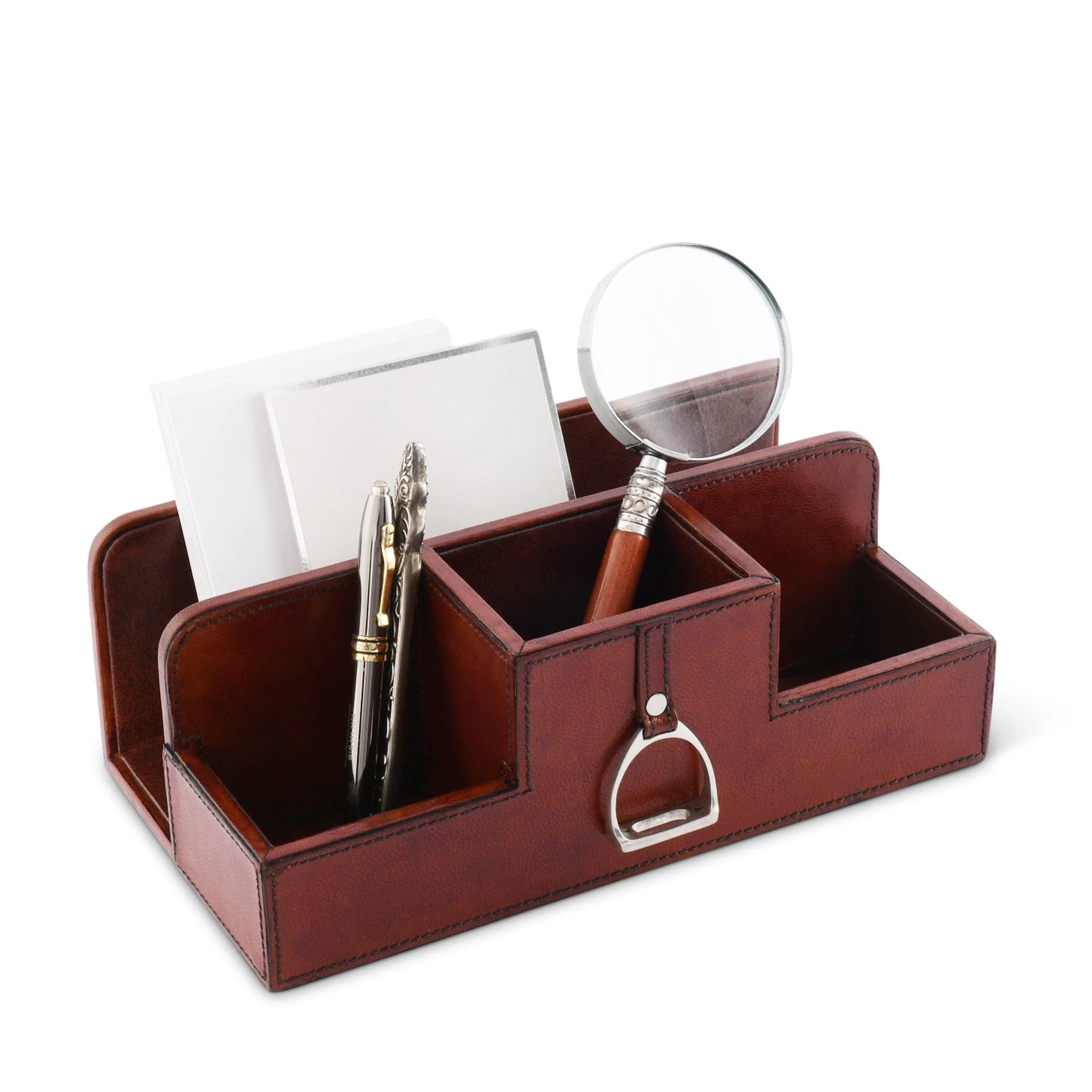 Vagabond House Premium Genuine Leather Stirrup Desk Organizer for Office - Image 3