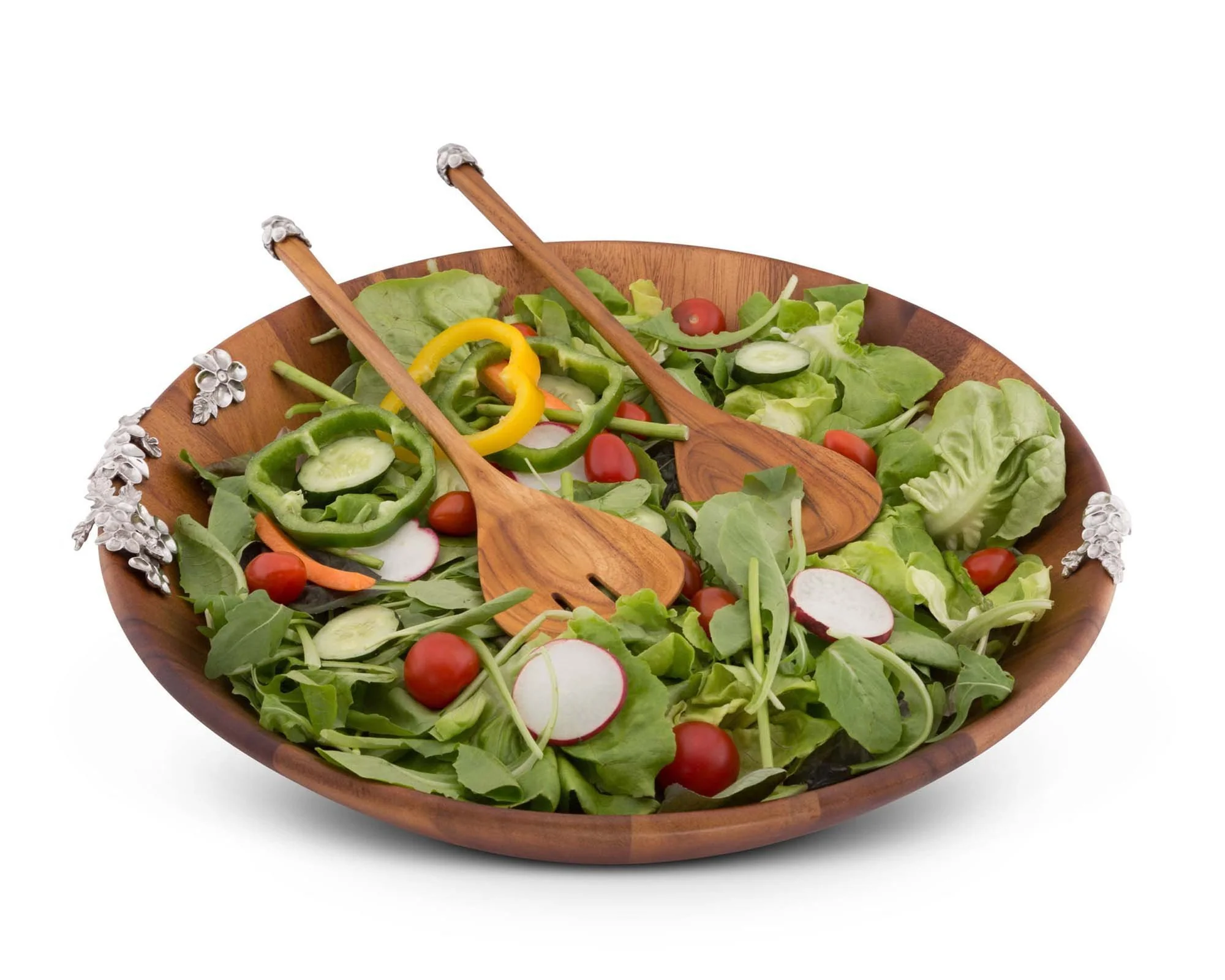 Vagabond House Salad Wood Set Wok Style - Lilacs - Image 2