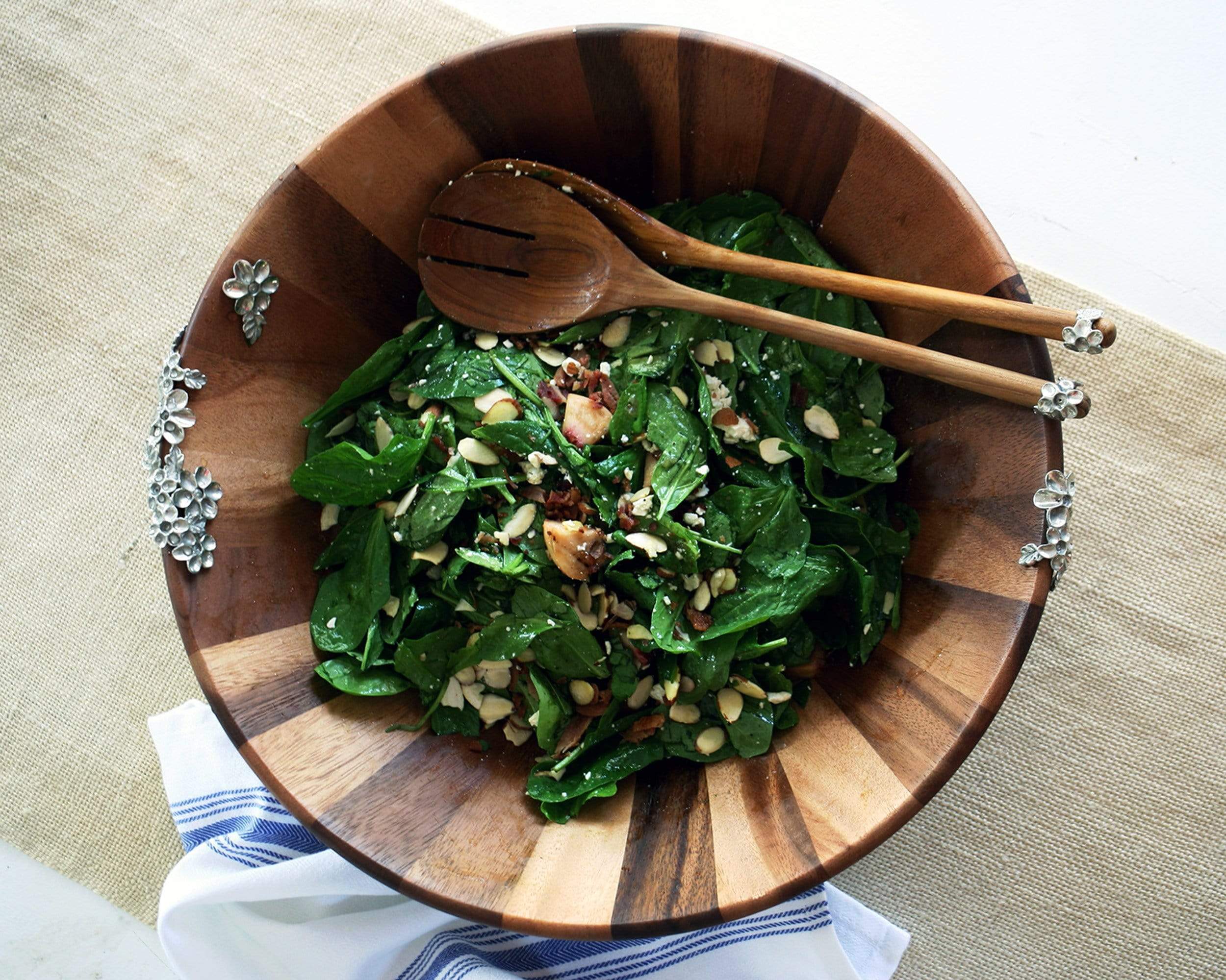 Vagabond House Salad Wood Set Wok Style - Lilacs - Image 3