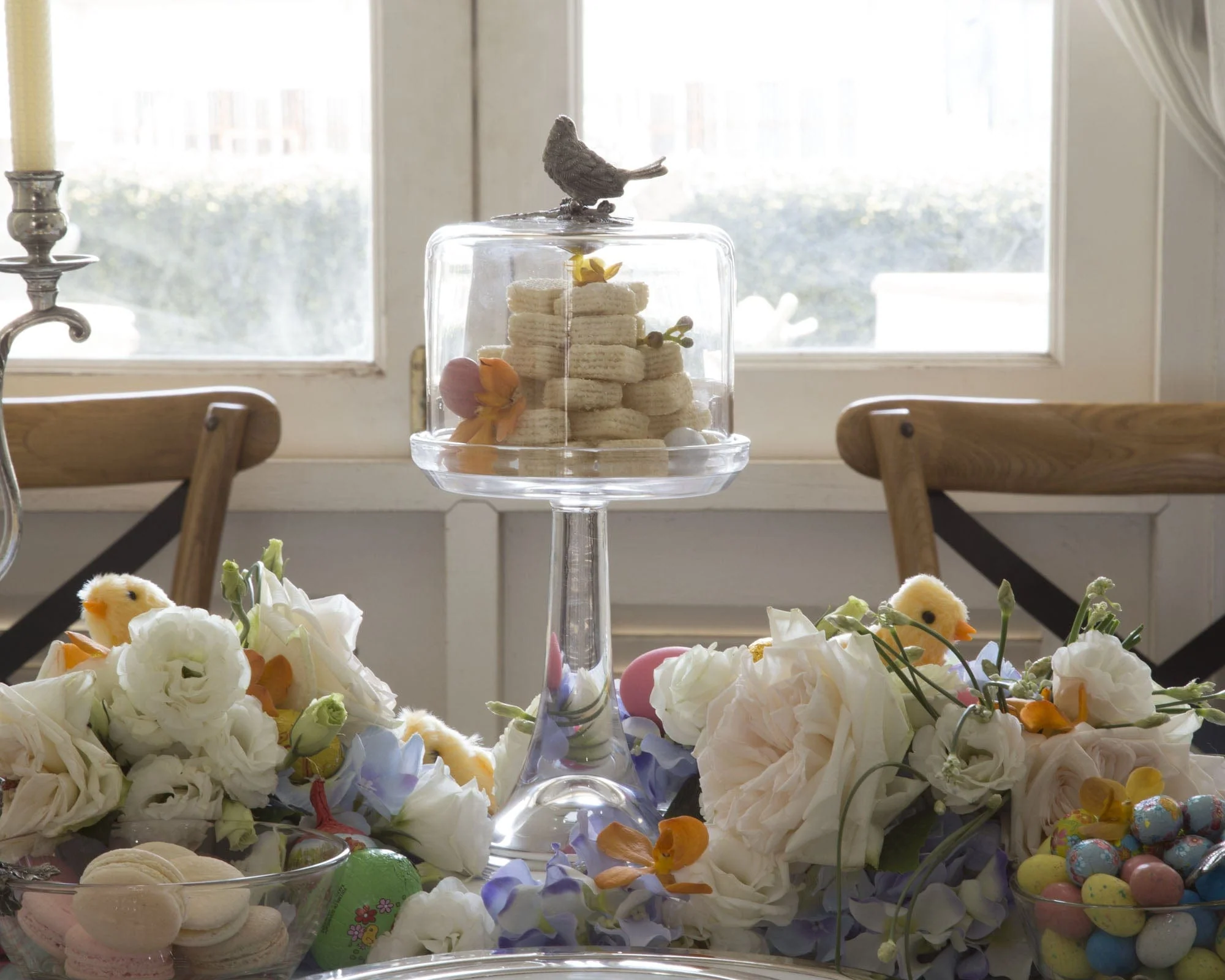 Vagabond House Song Bird Glass Covered Cake / Dessert Stand Tall - 13" H x 6" D - Image 2