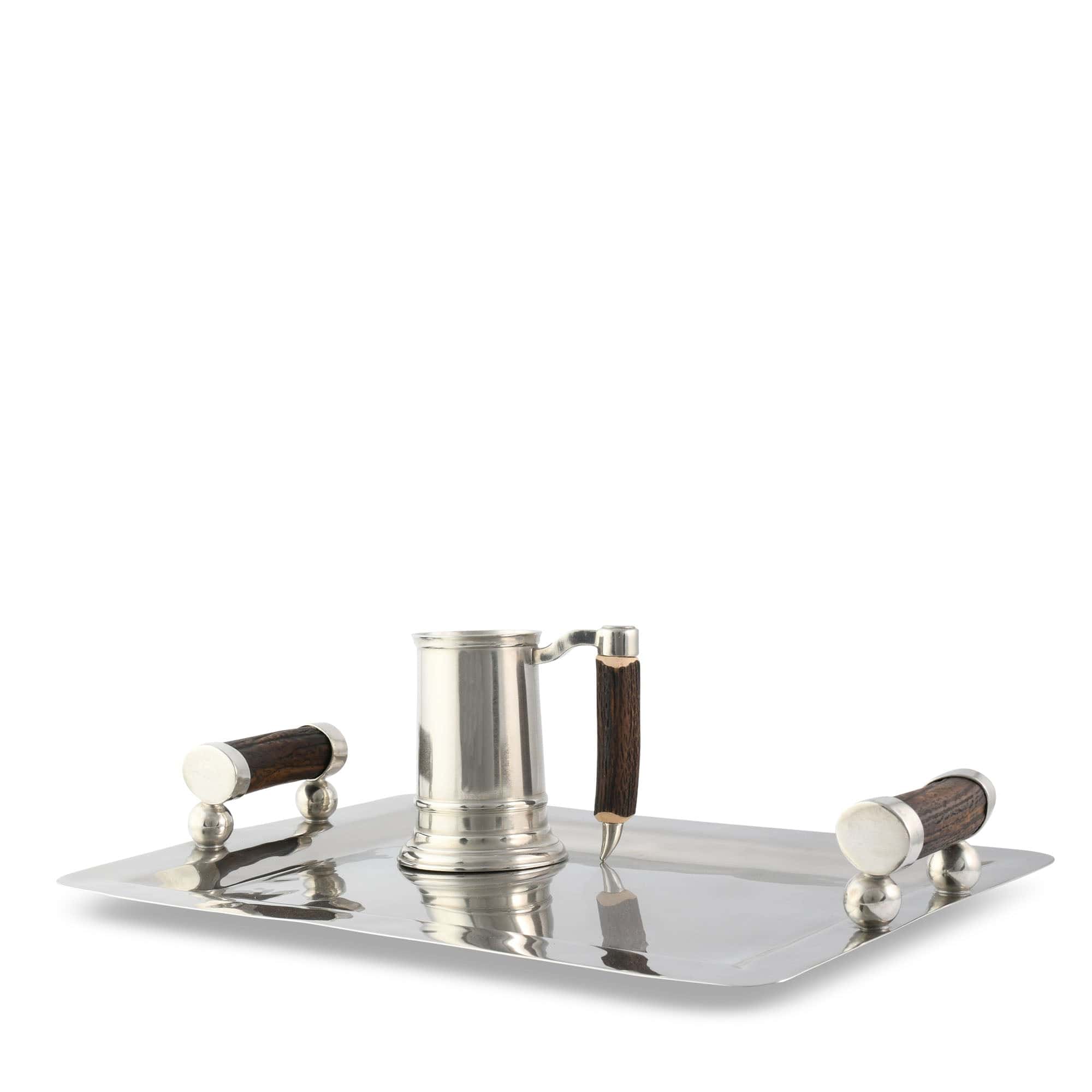 Vagabond House Stainless Serving Tray Composite Antler Handles - Image 5