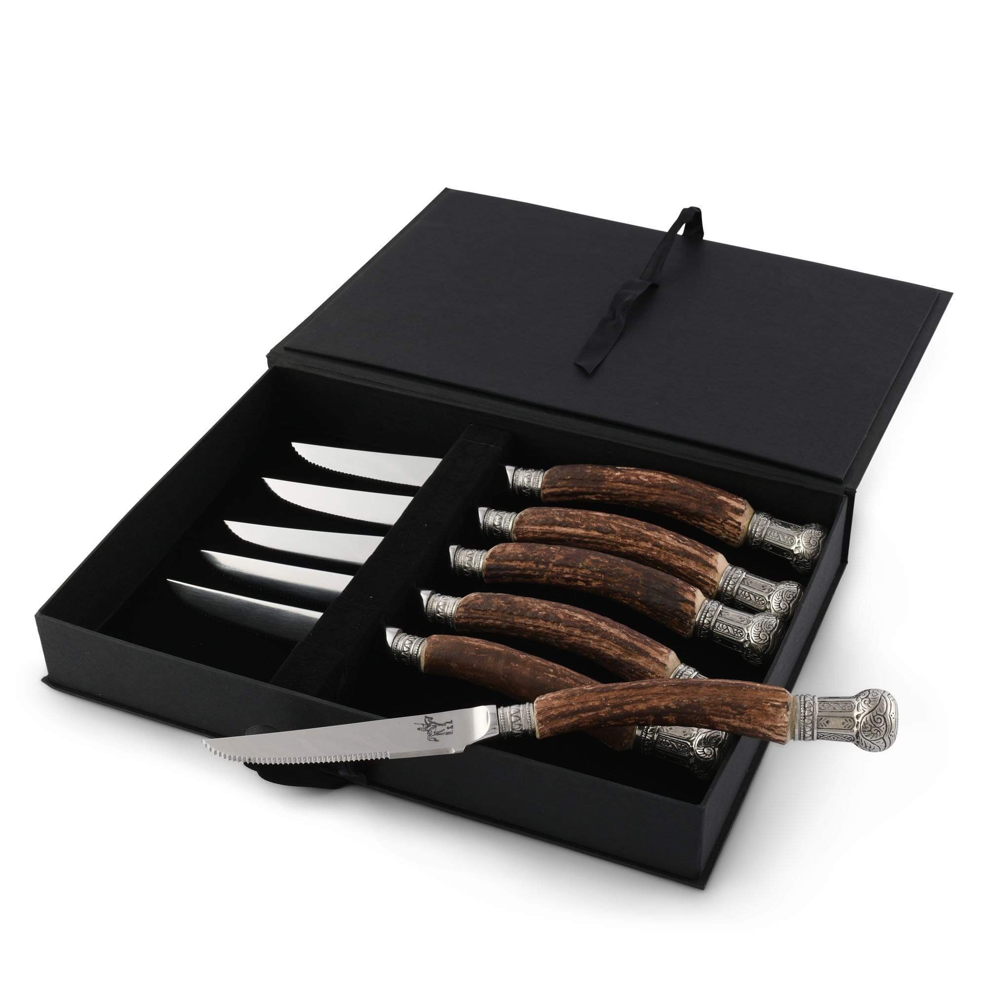 Vagabond House Steak Knives (6) - Faux Antler King Crown