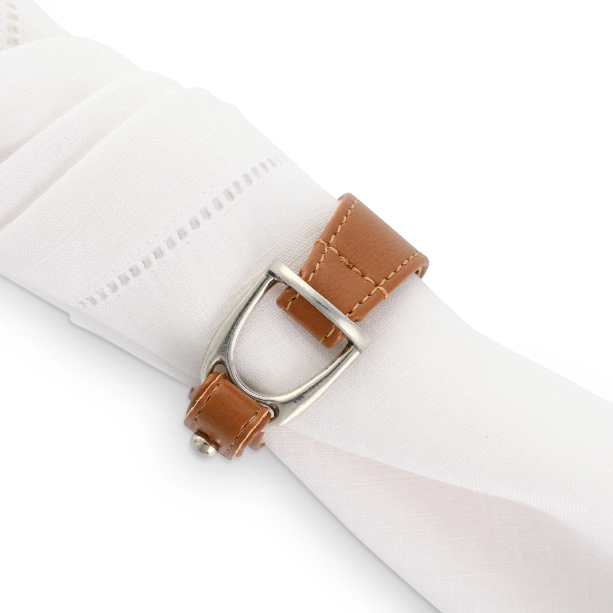 Vagabond House Stirrup Vegan Leather Napkin Ring - Image 3