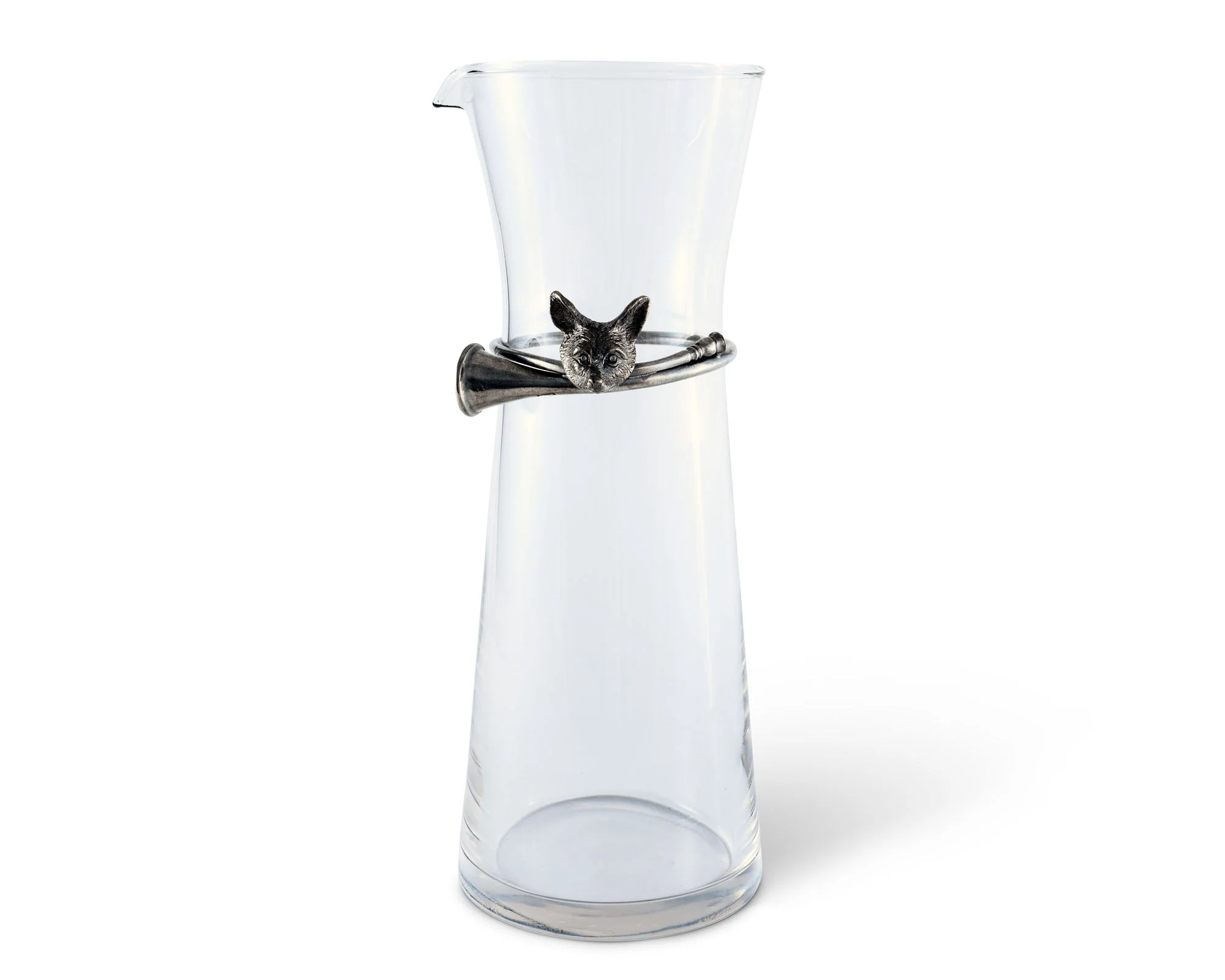 Vagabond House Wine Carafe with Pewter Hunt Equestrian Horn - Image 2