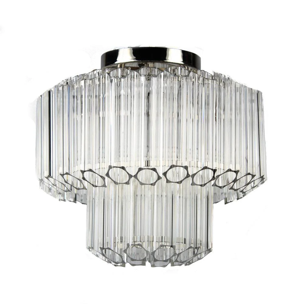 Vela Chandelier Flush Mount Clear by Viz Glass CH-D3-5PN