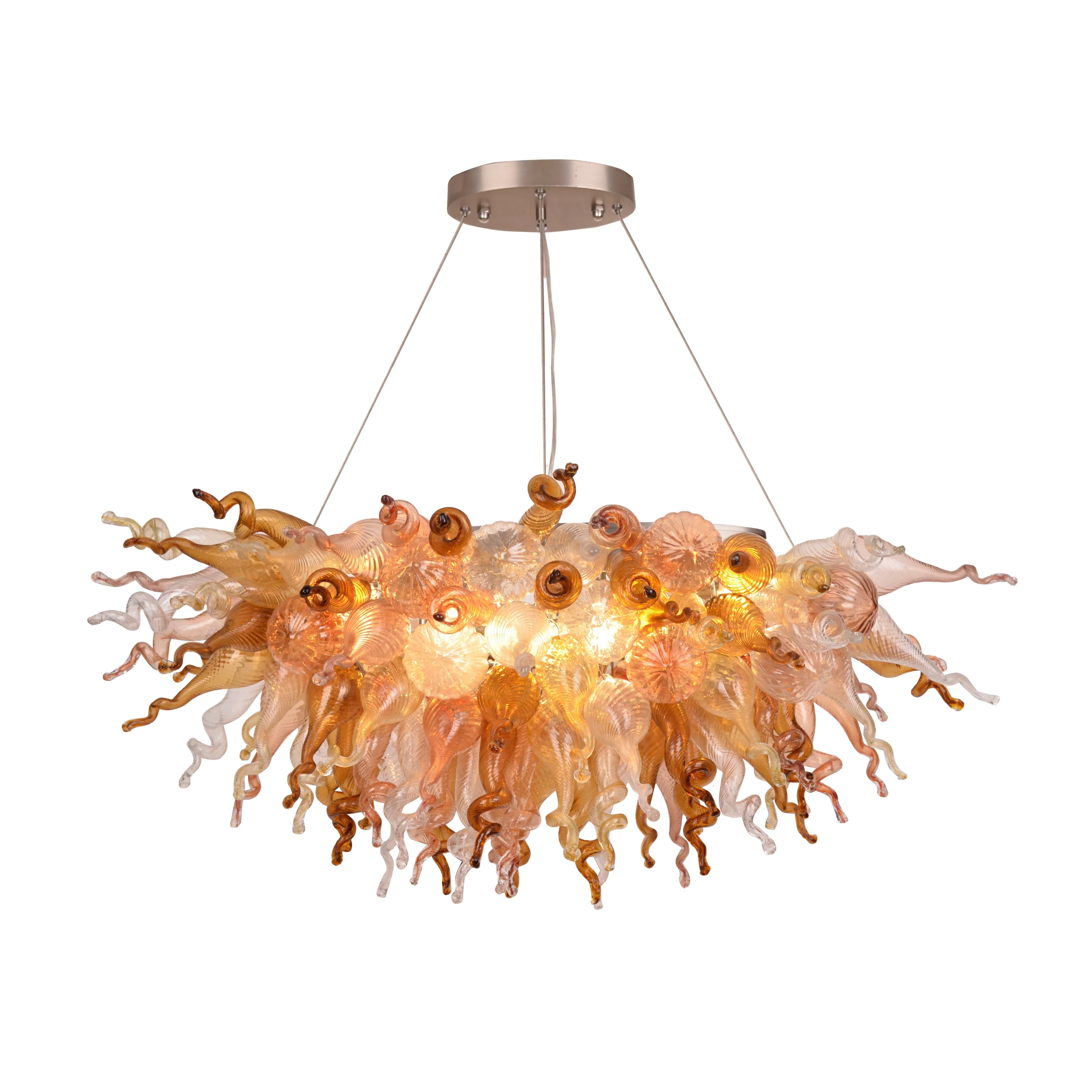 Viz Art Glass ColorSelect Canyon Shadow Linear Blown Glass Chandelier