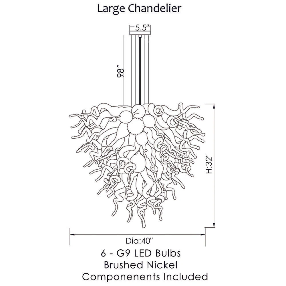 Viz Art Glass ColorSelect East Coast Autumn Large Chandelier - Image 3