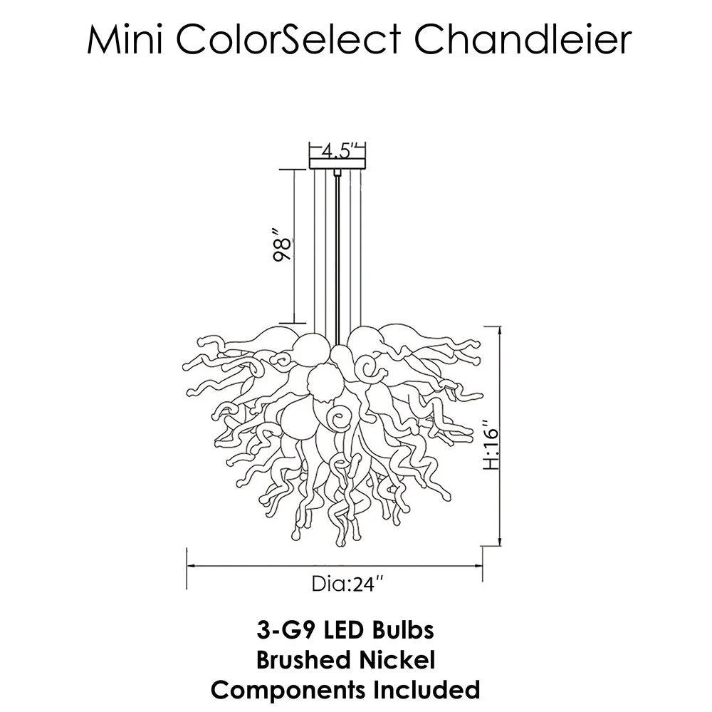 Viz Art Glass ColorSelect East Coast Autumn Mini Blown Glass Chandelier - Image 3