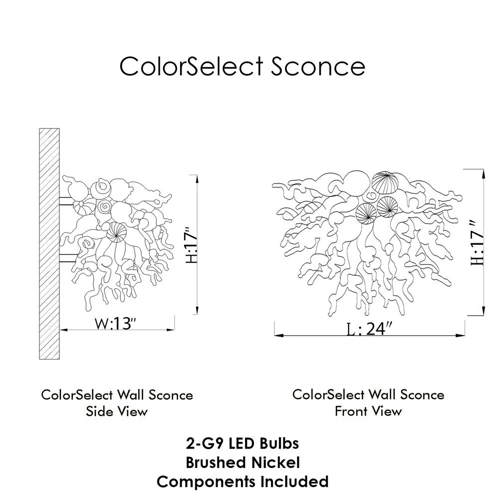 Viz Art Glass ColorSelect Fiesta Coral Blown Glass Wall Sconce