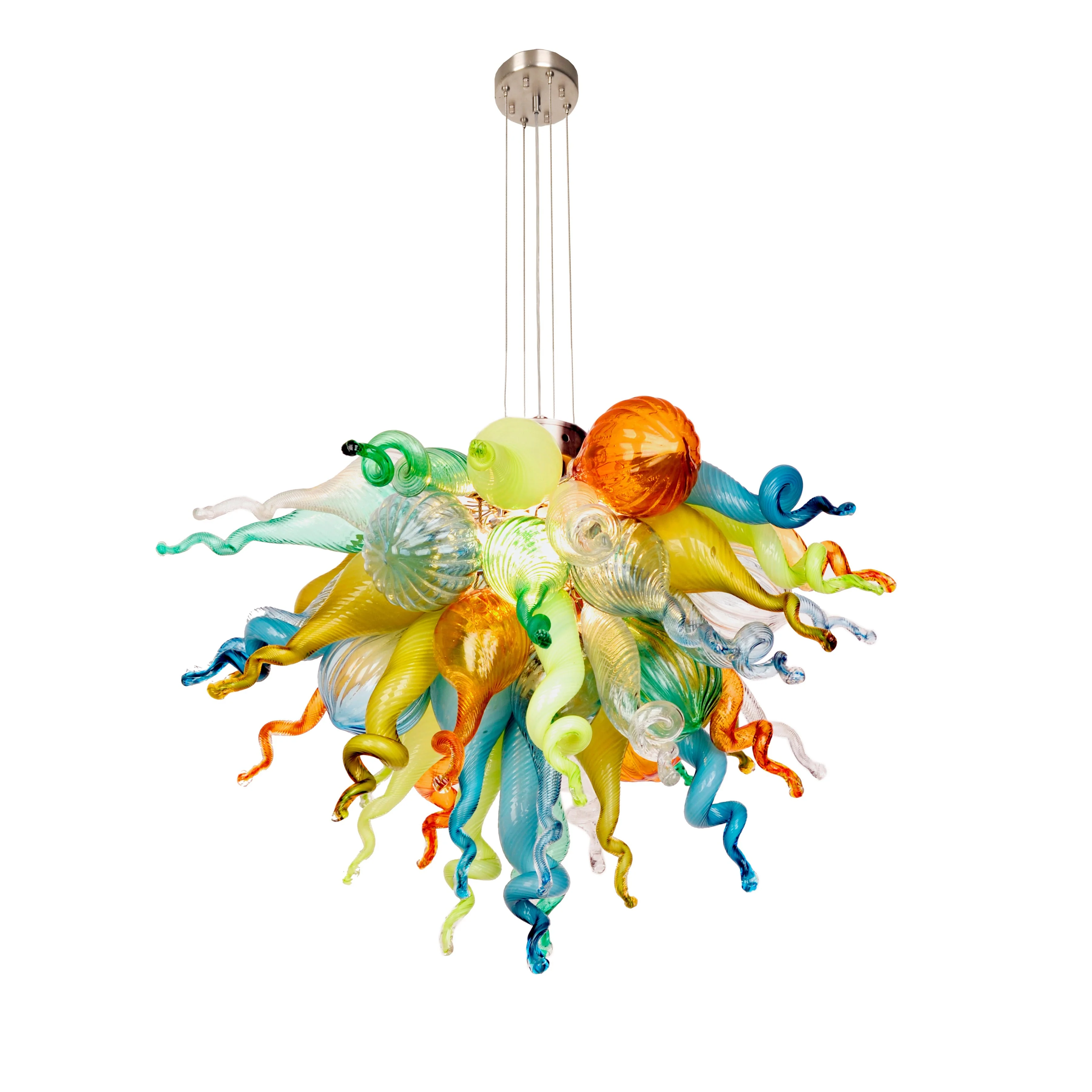 Viz Art Glass ColorSelect Fiesta Coral Mini Blown Glass Chandelier
