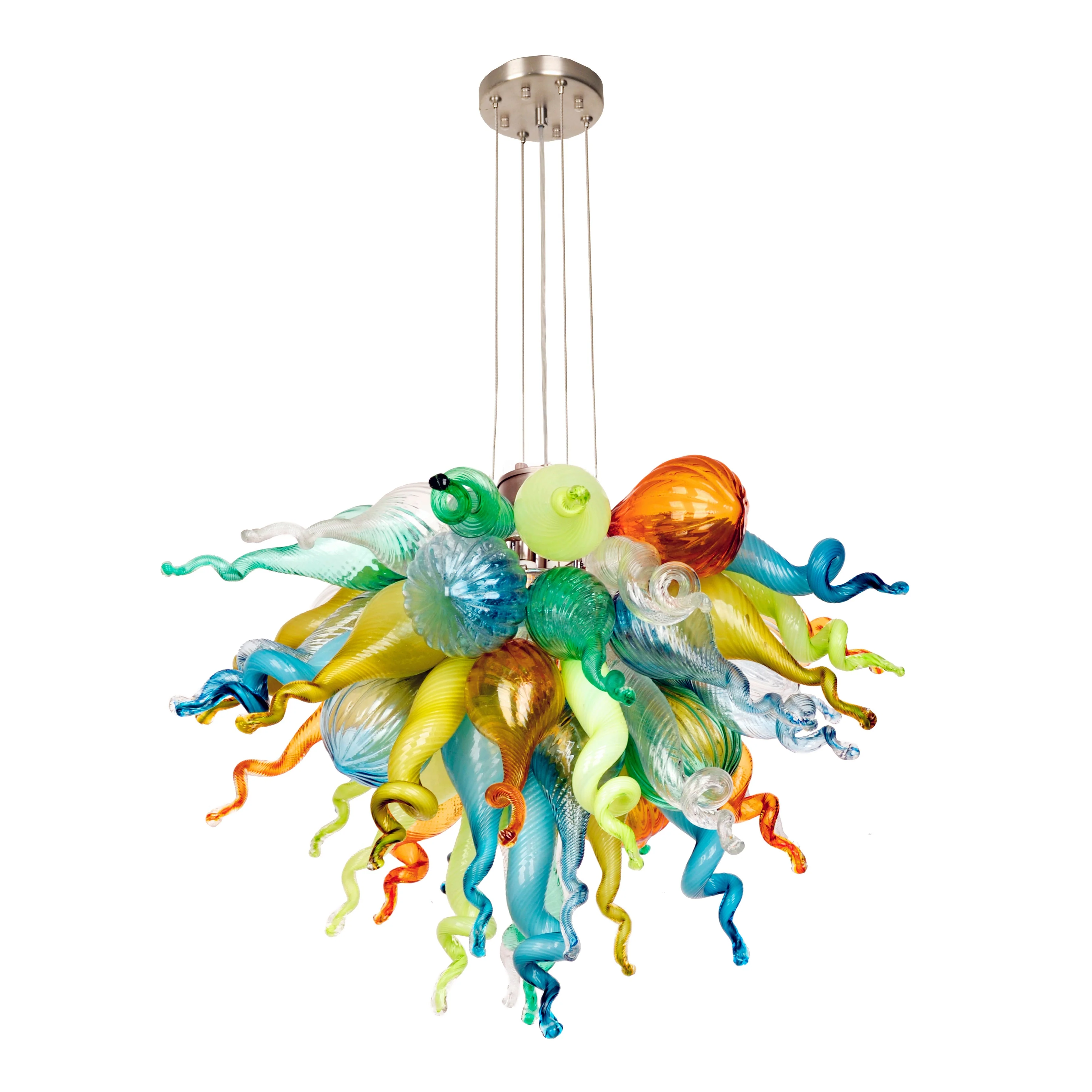 Viz Art Glass ColorSelect Fiesta Coral Mini Blown Glass Chandelier - Image 2